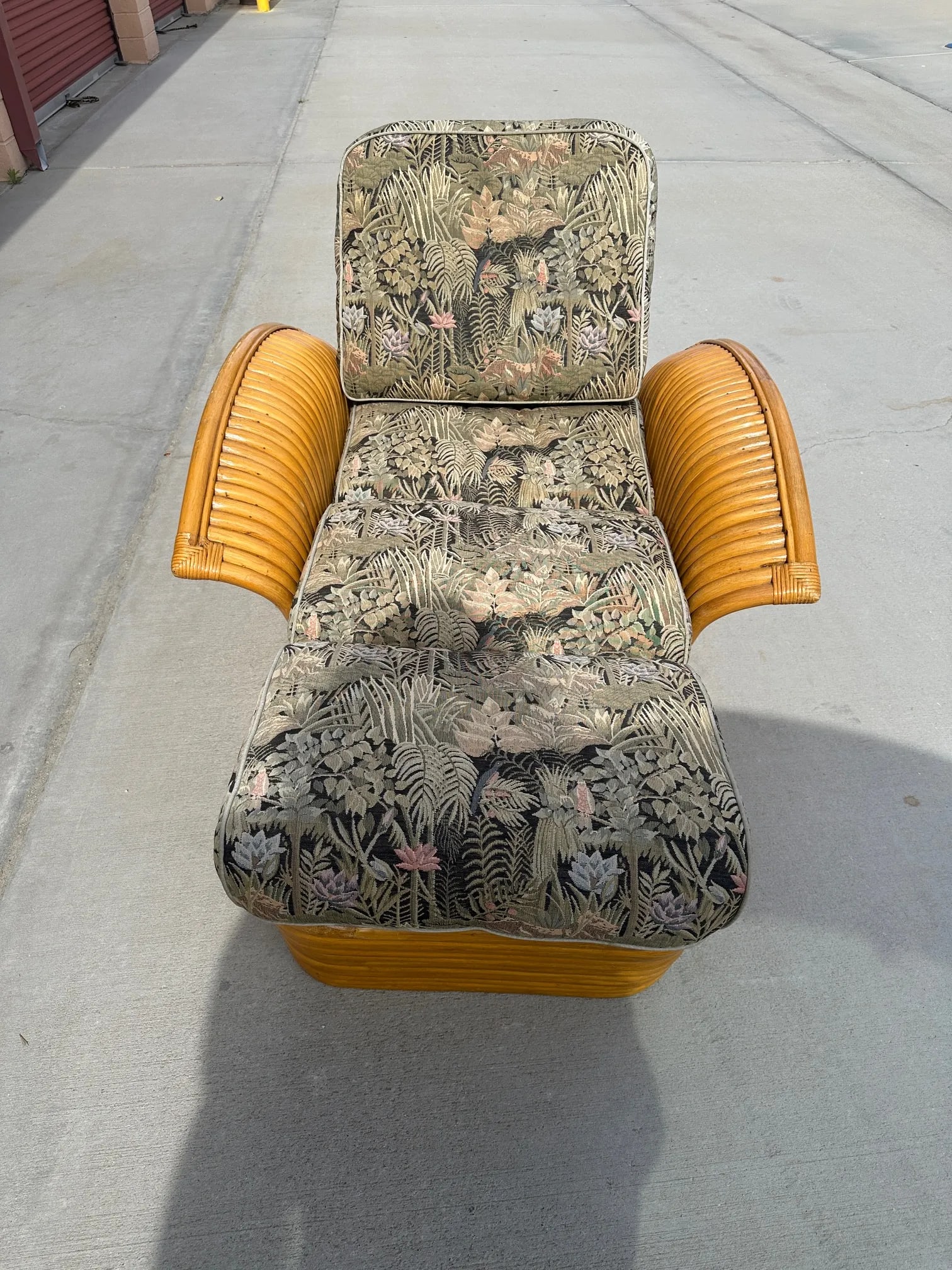 Vintage Paul Frankl Rattan Chaise Lounge - 9