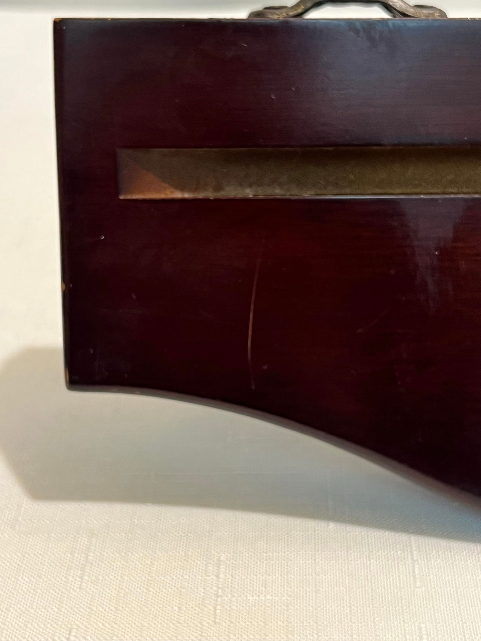 Vintage Chelsea House Style Polished Brass Laurel Leaves and Cherry Wood Display Wall Bracket - 11