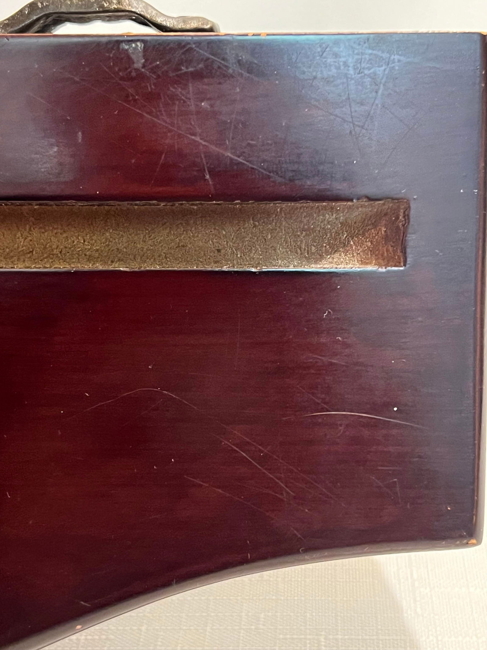 Vintage Chelsea House Style Polished Brass Laurel Leaves and Cherry Wood Display Wall Bracket - 9