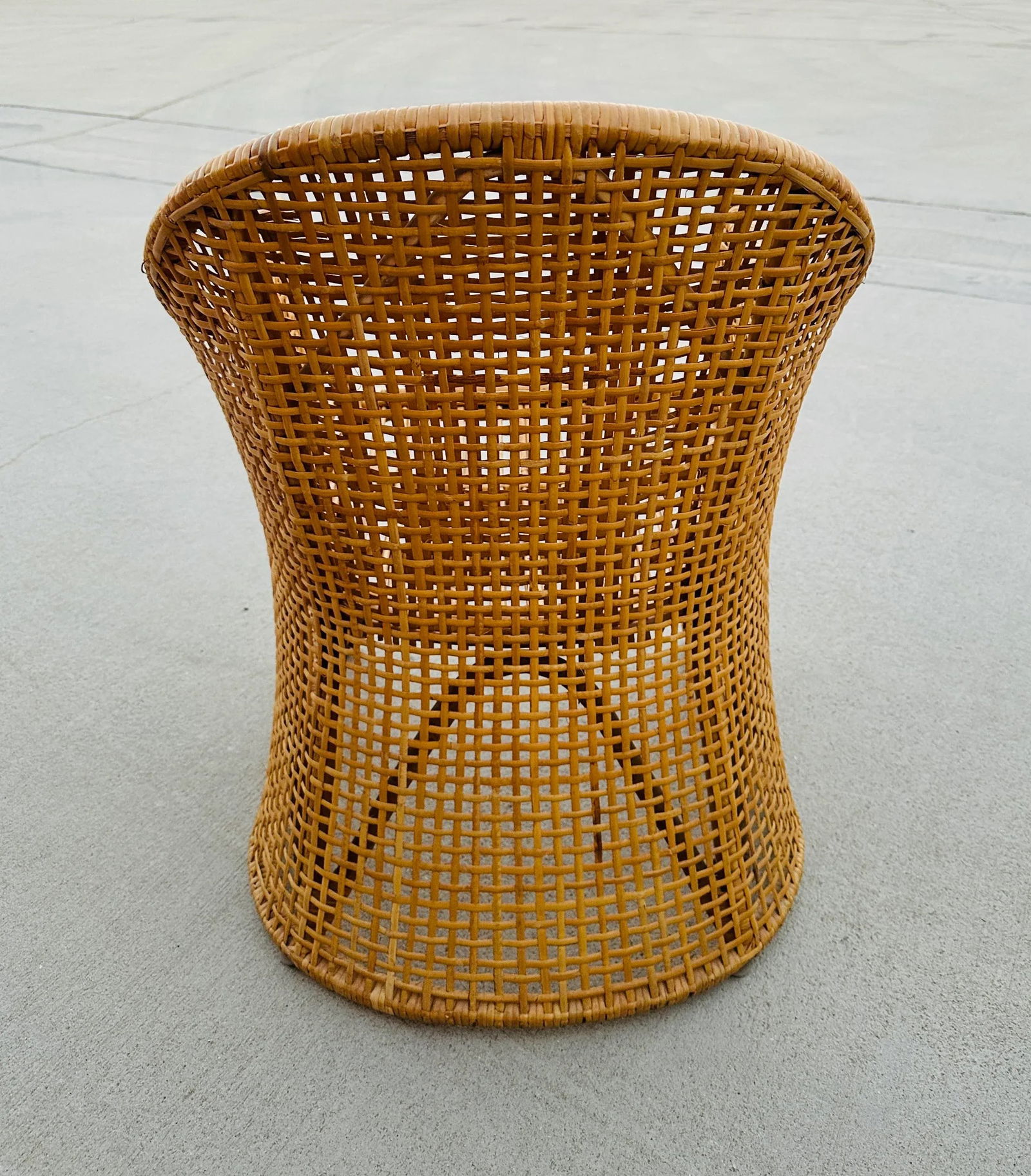 Vintage Coastal Woven Rattan Barrel Dinning Chair - 5