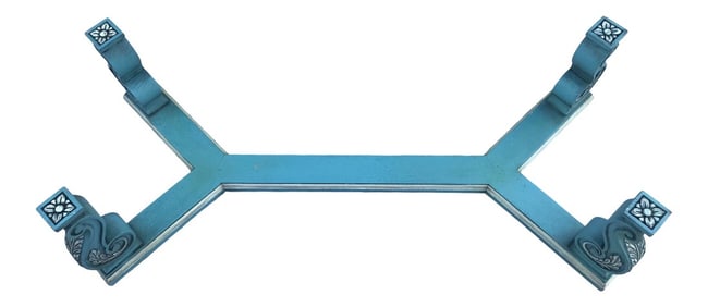 Vintage Turquoise Blue Wood Corbel Coffee Table Base