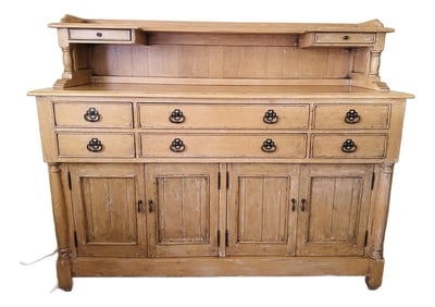 Rustic European Bausman & Co. Bench-Made Buffet W/Removable Top Shelf