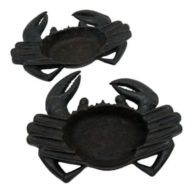 Vintage Crab Ashtray Cast Iron Made in Occupied Japan - A Pair