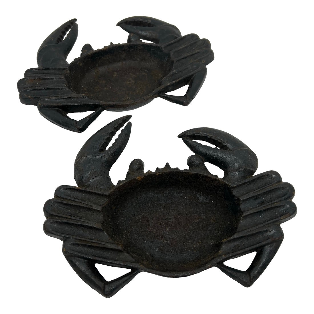 Vintage Crab Ashtray Cast Iron Made in Occupied Japan - A Pair: Antique cast iron crab ashtrays can be used for a catchall or an ashtray. Very heavy cast iron. Condition: Alterations: Original Condition Unaltered Imperfections: Some Imperfections Condition Notes: