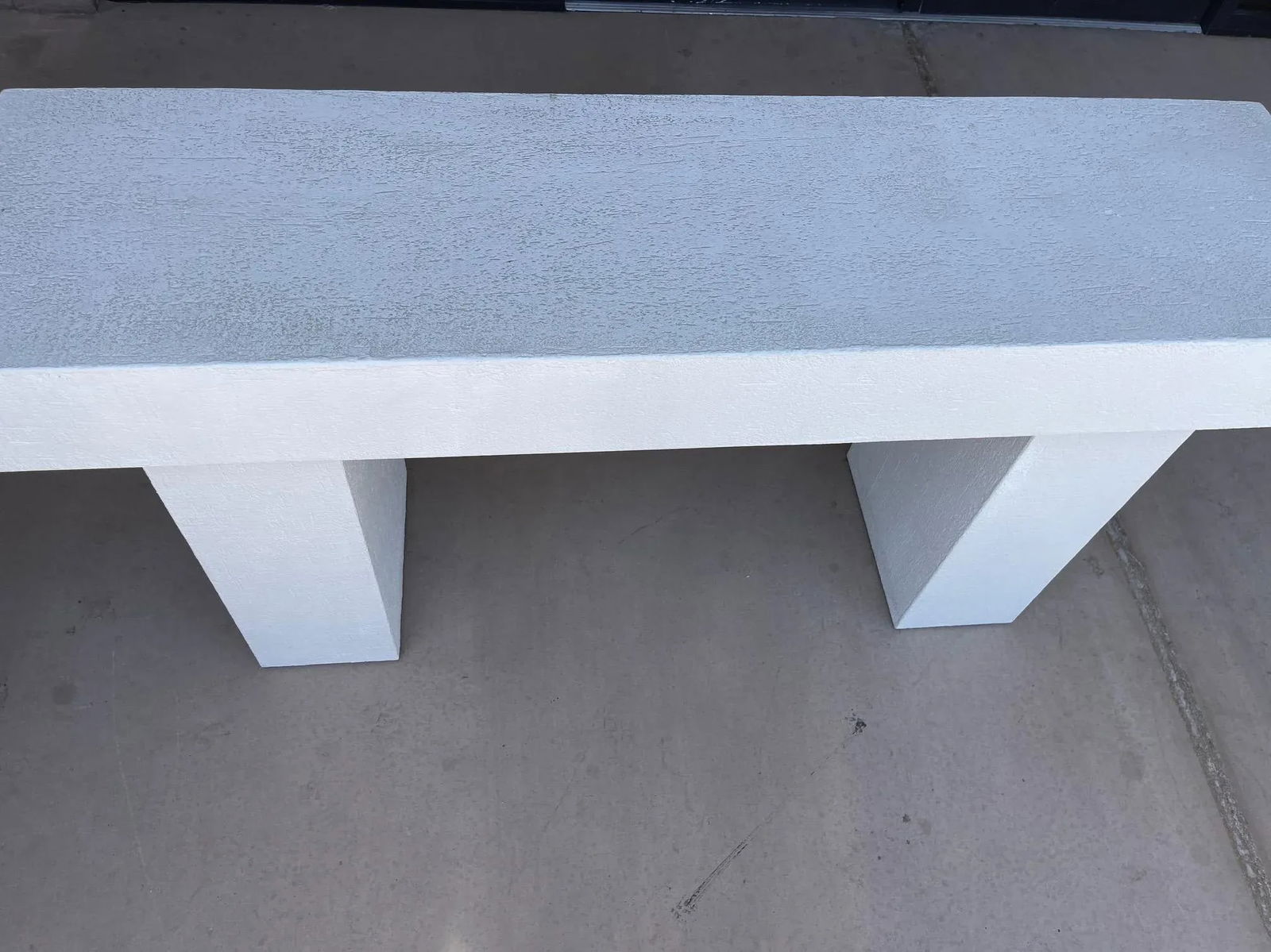 Vintage Postmodern White Textured Plaster Console Table - 3