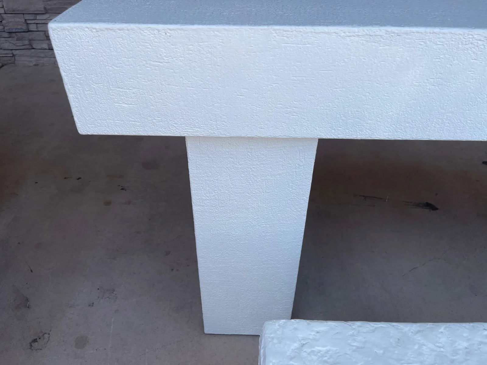 Vintage Postmodern White Textured Plaster Console Table - 5