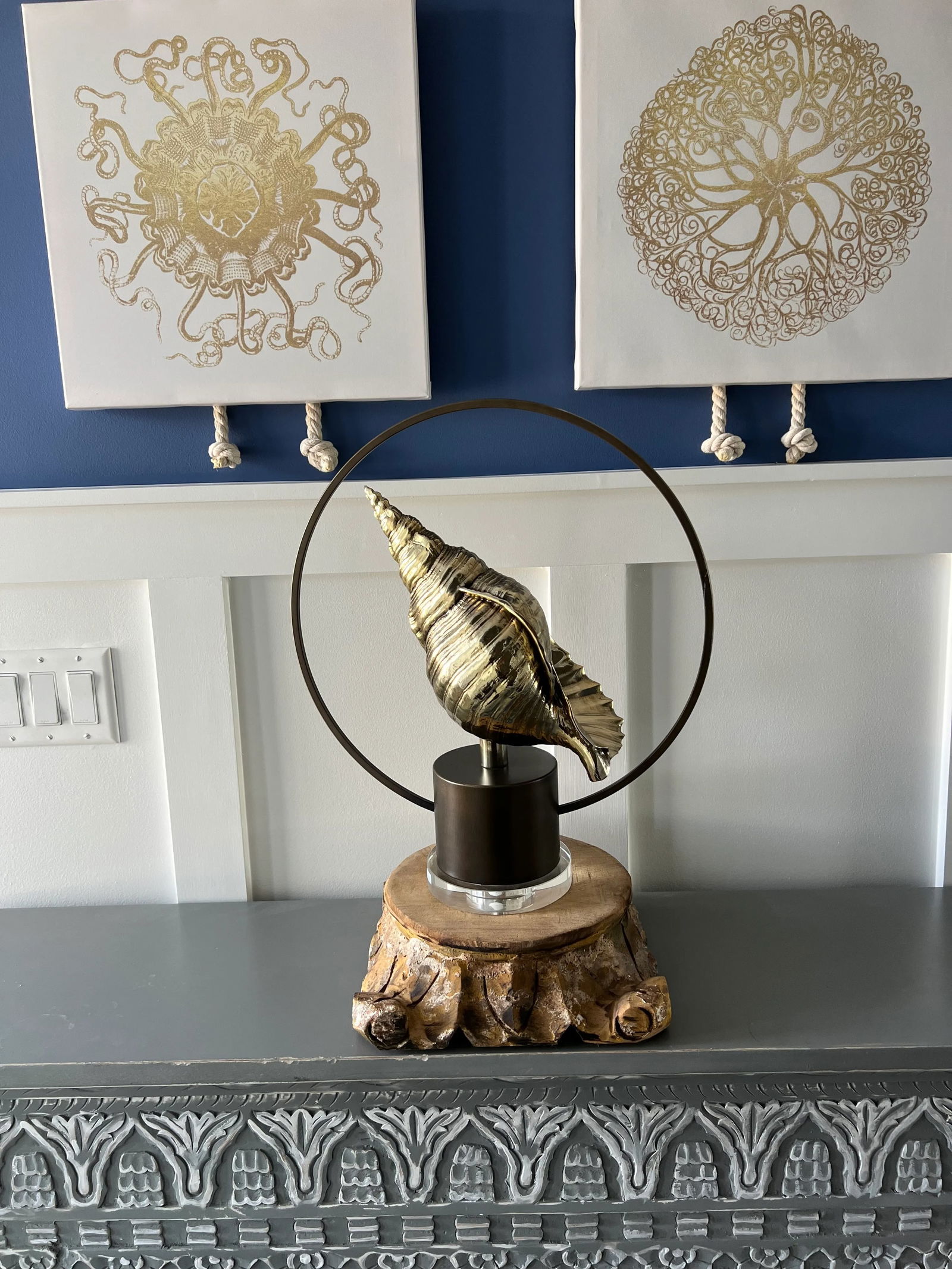 Modern Coastal Chic Seashell Statue - 5