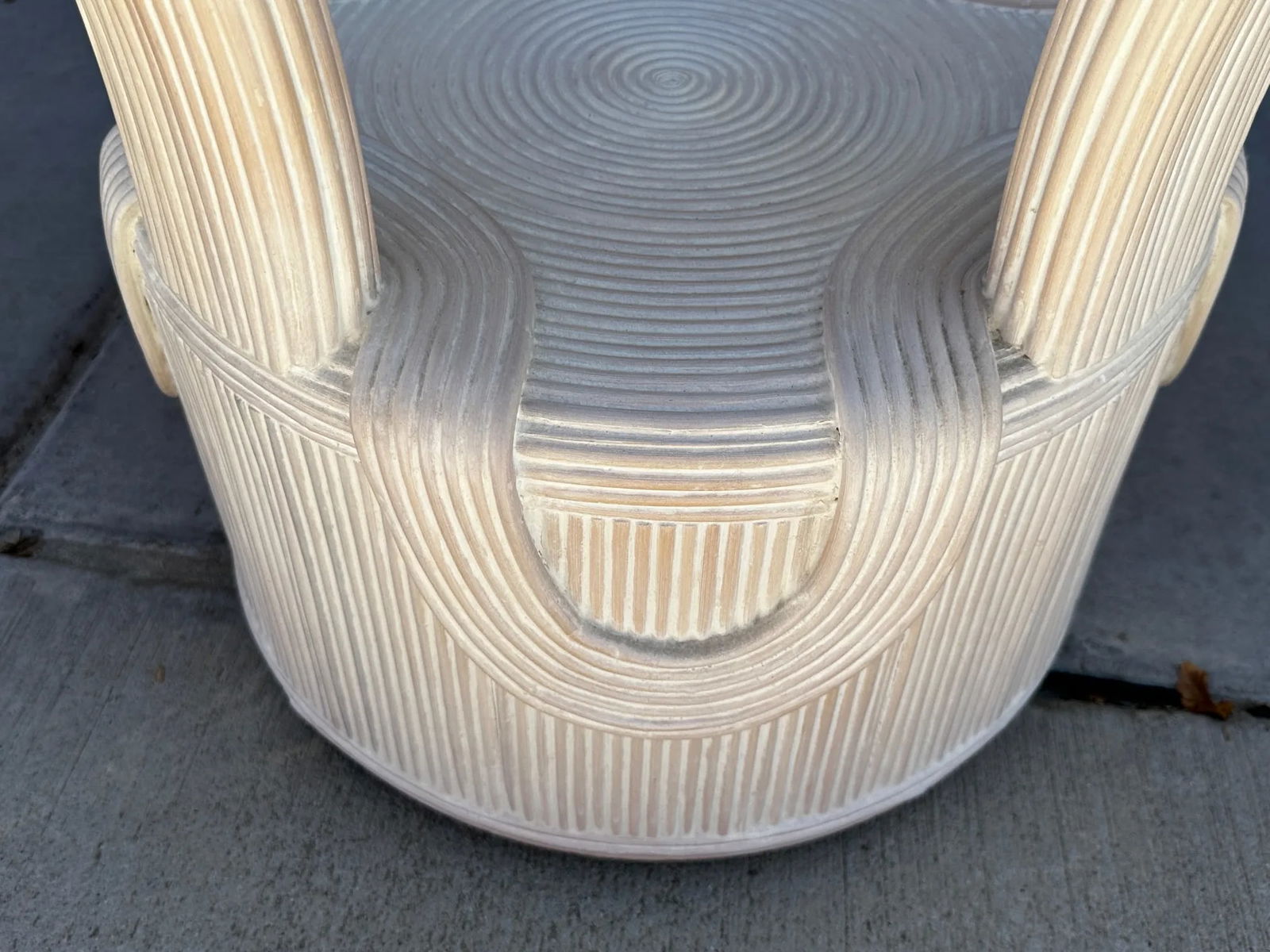 Cerused Pencil Reed Glass Top Side Tables-A Pair - 9