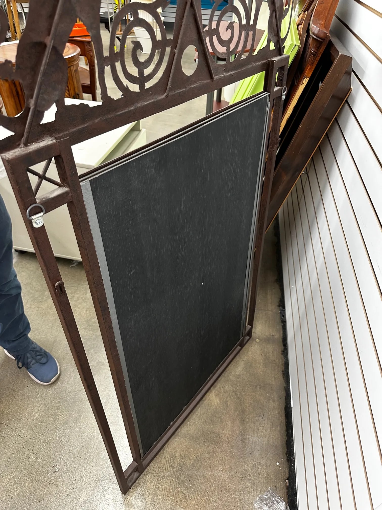 Wrought Iron Glass Top Console Table & Mirror Set-A Pair - 9