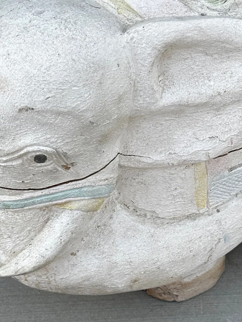 Hand Carved Elephant Wooden Stool - 6