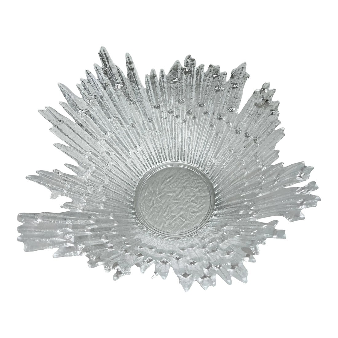 1970s Vintage Ice Crystal Bowl: Gorgeous bowl in the form of ice crystals. Very detailed bowl from the 70s in perfect condition. Looks just like ice! This bowl would make a great statement piece on an entry table or actually use it