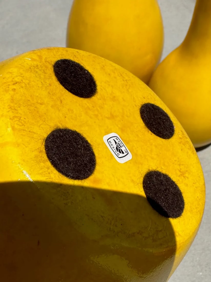 Bright Yellow Trio of Decorative Vases-A Set - 4