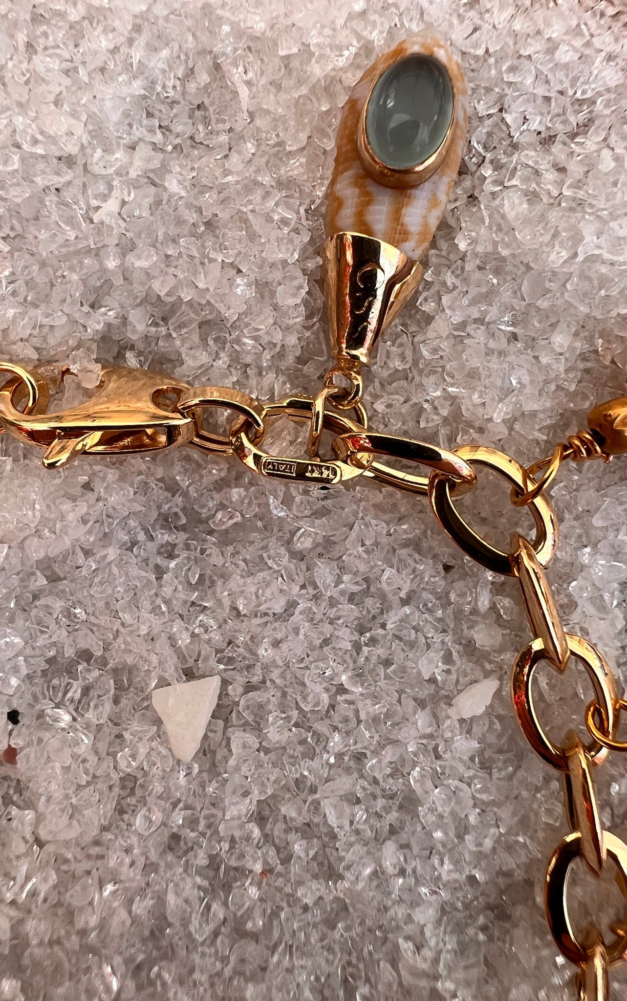 14-karat Charm Bracelet with Pearls & Shell Charms - 5