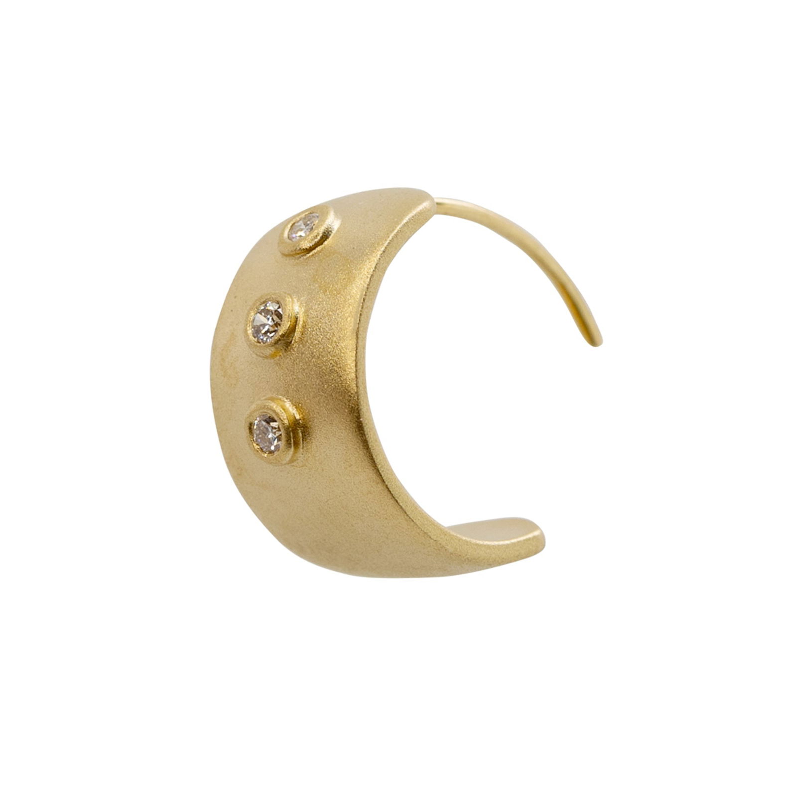 Meme Diamond Wide Huggie 18 K Gold Earrings, 1/2" Round - 4