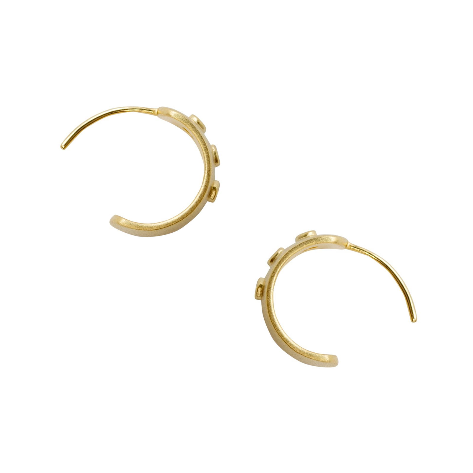 Meme Diamond Wide Huggie 18 K Gold Earrings, 1/2" Round - 5