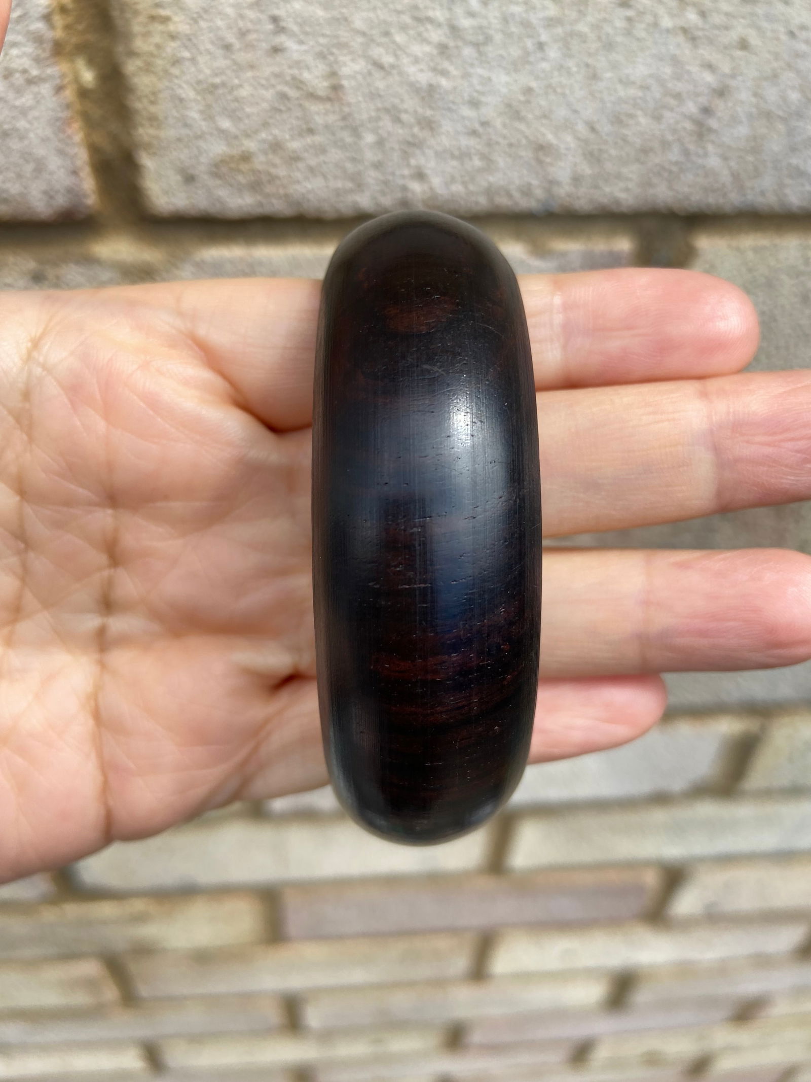 Natural Indian Cowhair Grain small leaf rosewood Bracelet 61mm inner - 8