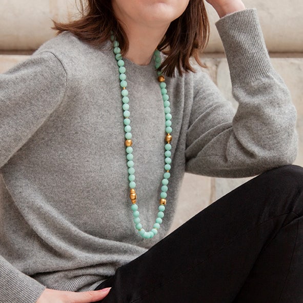 Mint Green Chalcedony Necklace - 2