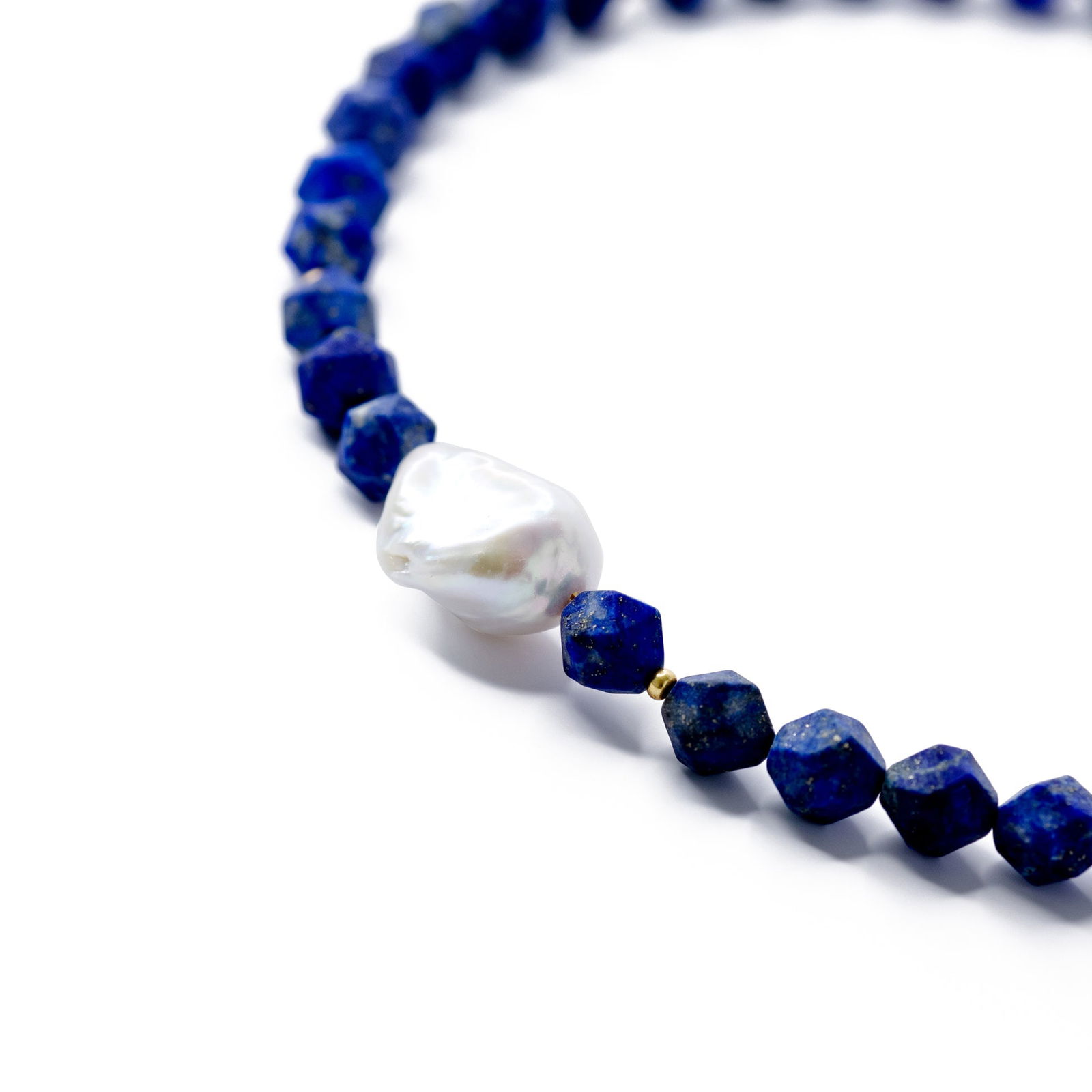 Pearl Lapis Lazuli Necklace - 3
