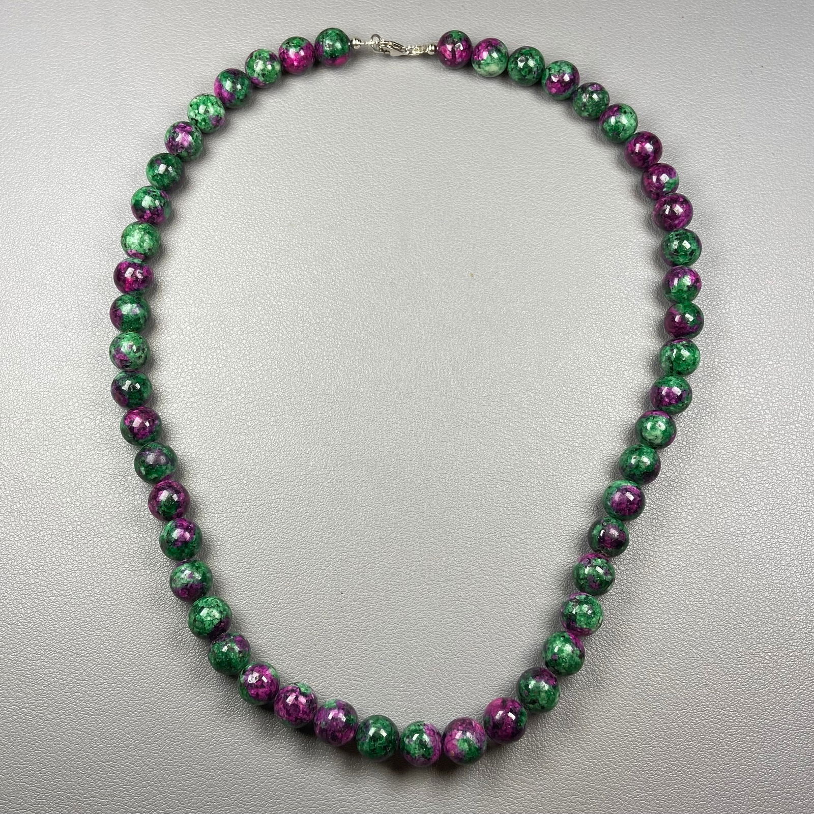 Top natural Ruby in Zoisite Gemstones Crystal Round Beads Necklace - 6