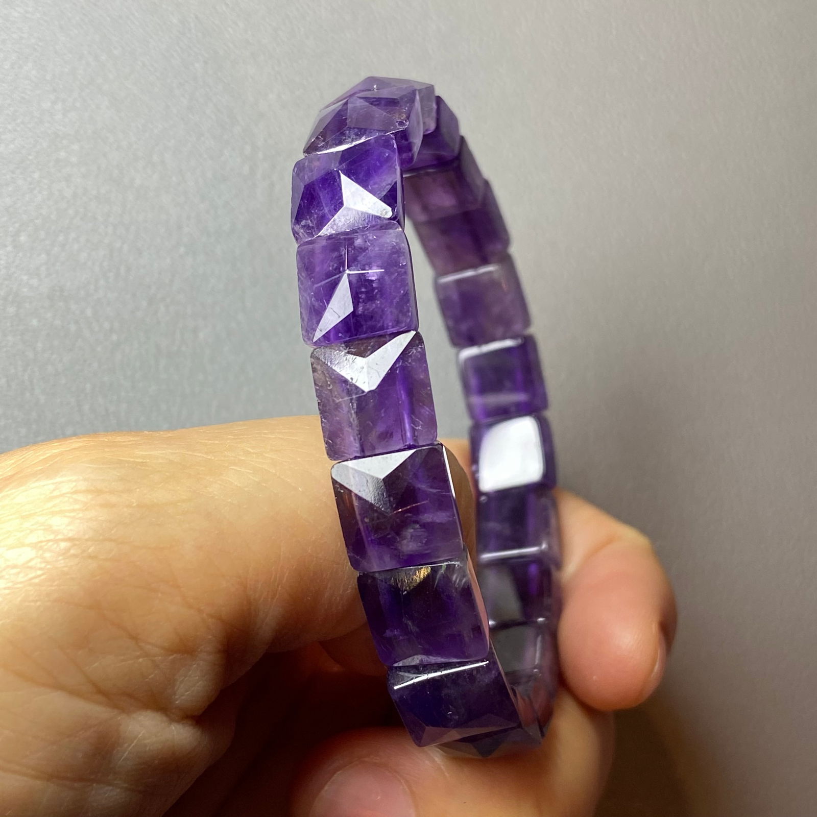 Vintage Square Cut Amethyst Beads Bracelet - 2