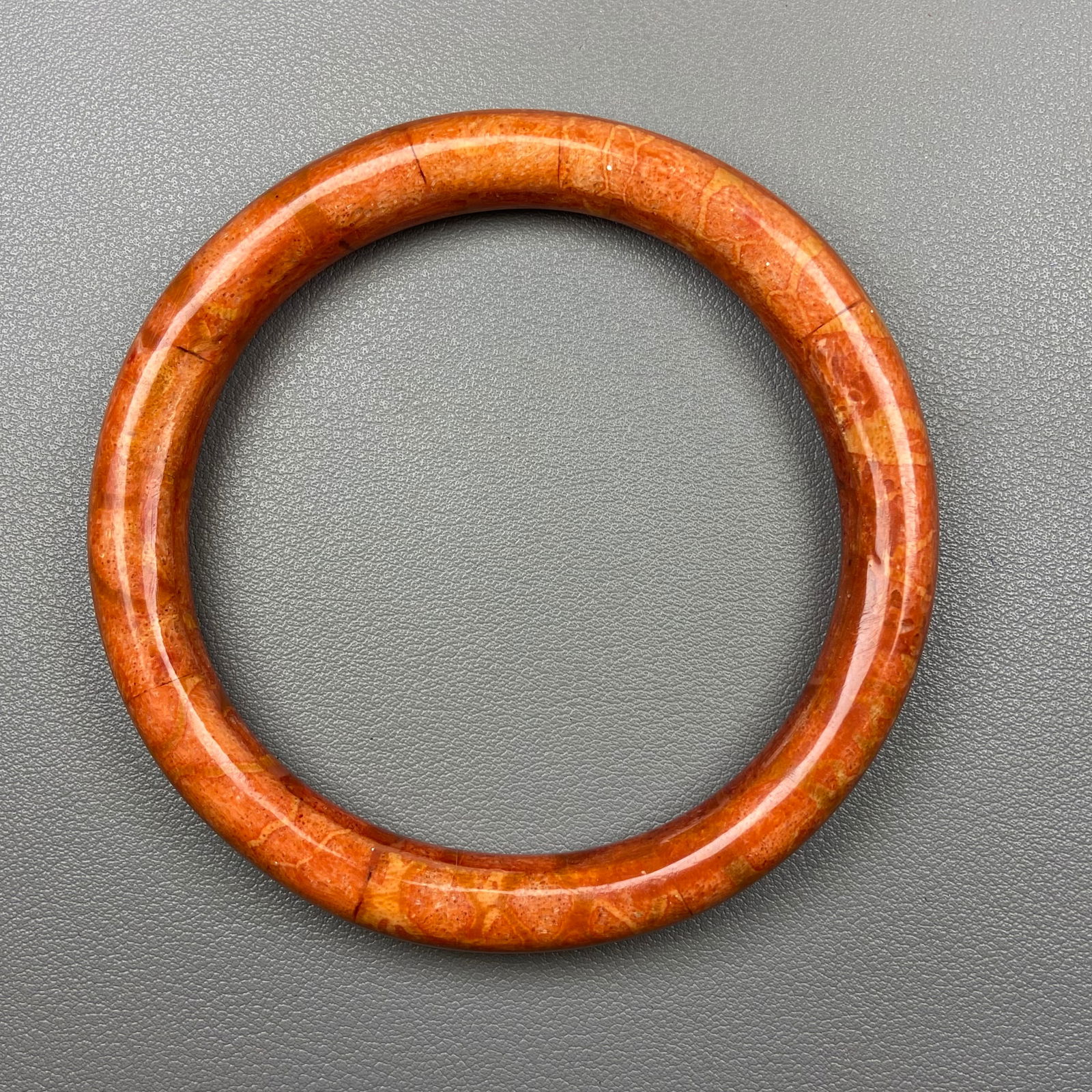 Antique Chinese Fossilized Apple Coral Healing Bracelet - 4