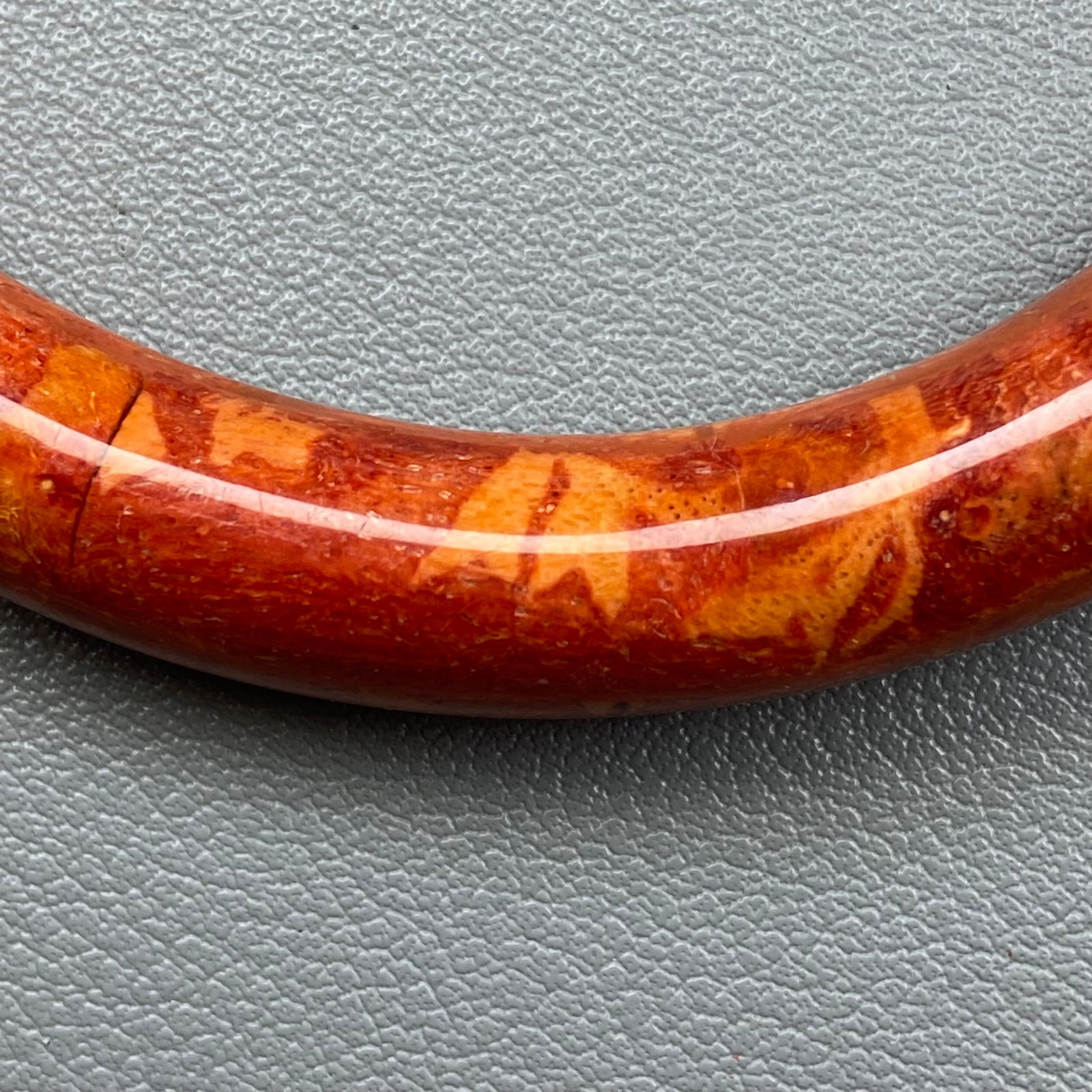 Antique Chinese Fossilized Apple Coral Healing Bracelet - 6