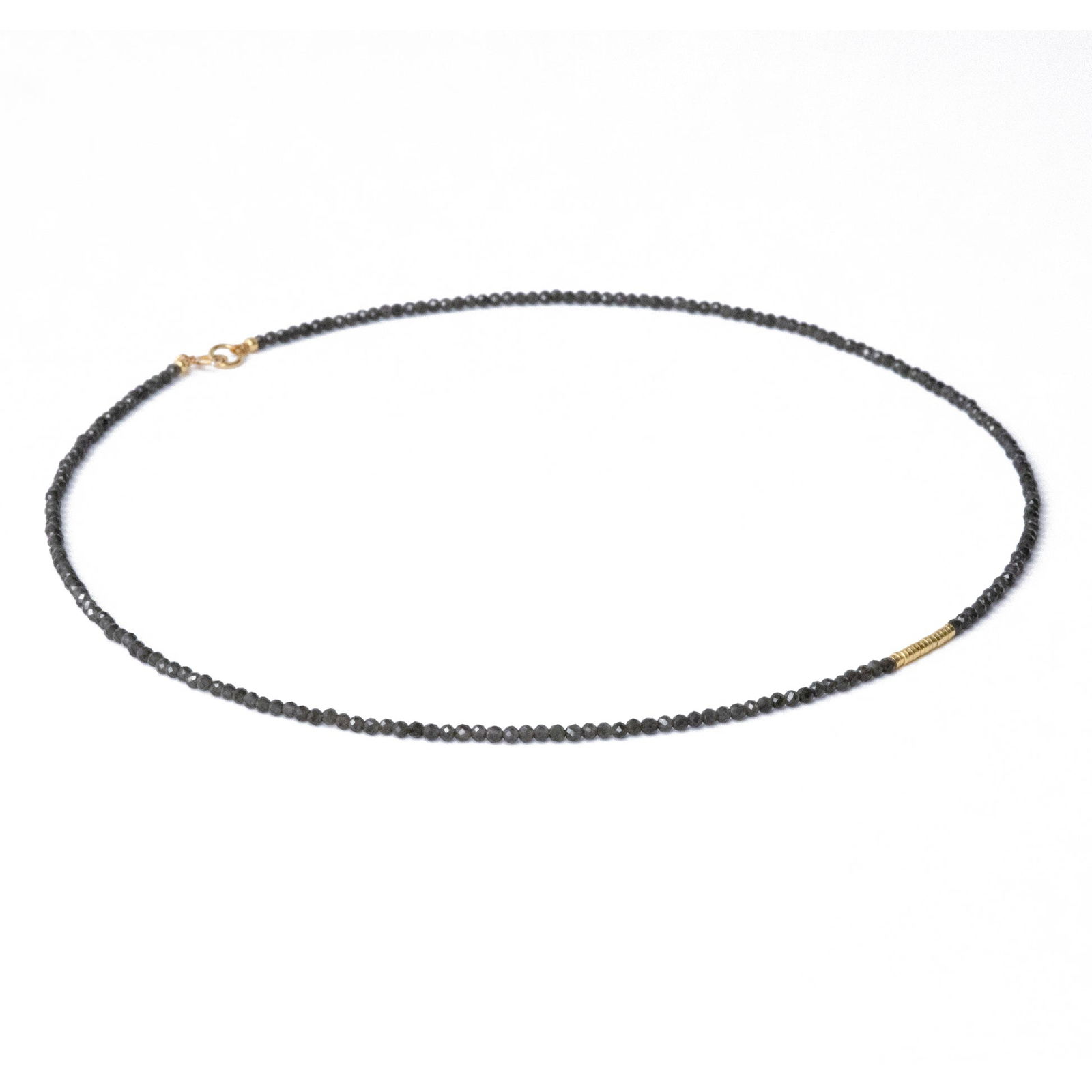 Tiny Charcoal Obsidian Necklace - 7