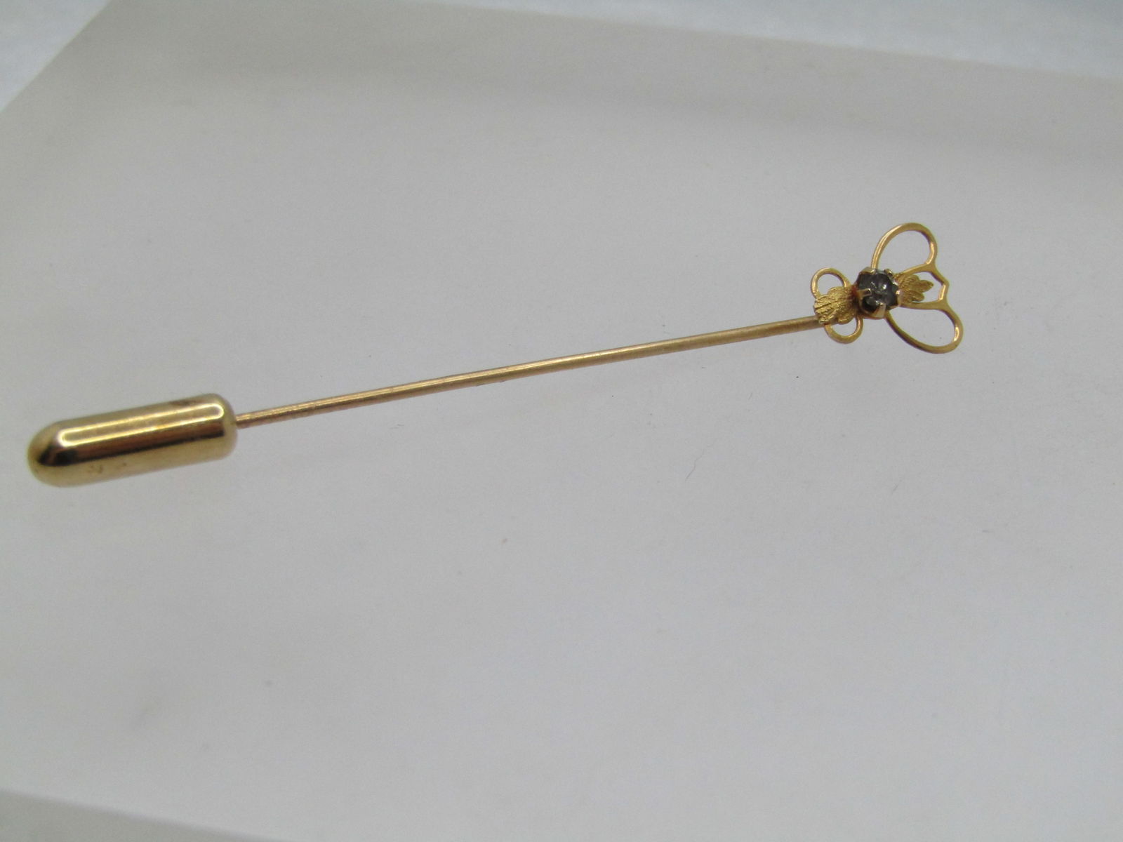 Vintage 10kt Topper Stick Pin, Smoky Stone, 2.5", Black Hills Gold, 1960's-1980's (1 of 6)