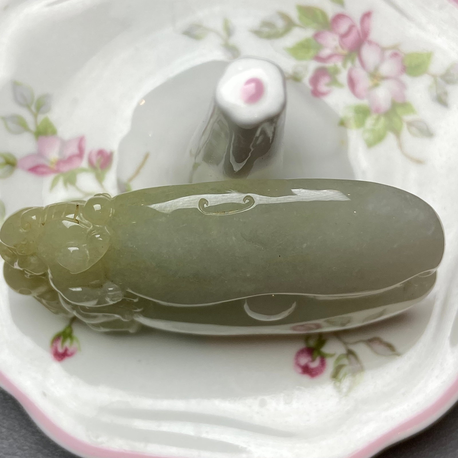 Antique Chinese Natual Yellow White Icy Jadeite Jade carved Double Foo Dogs Ruyi Statue - 12