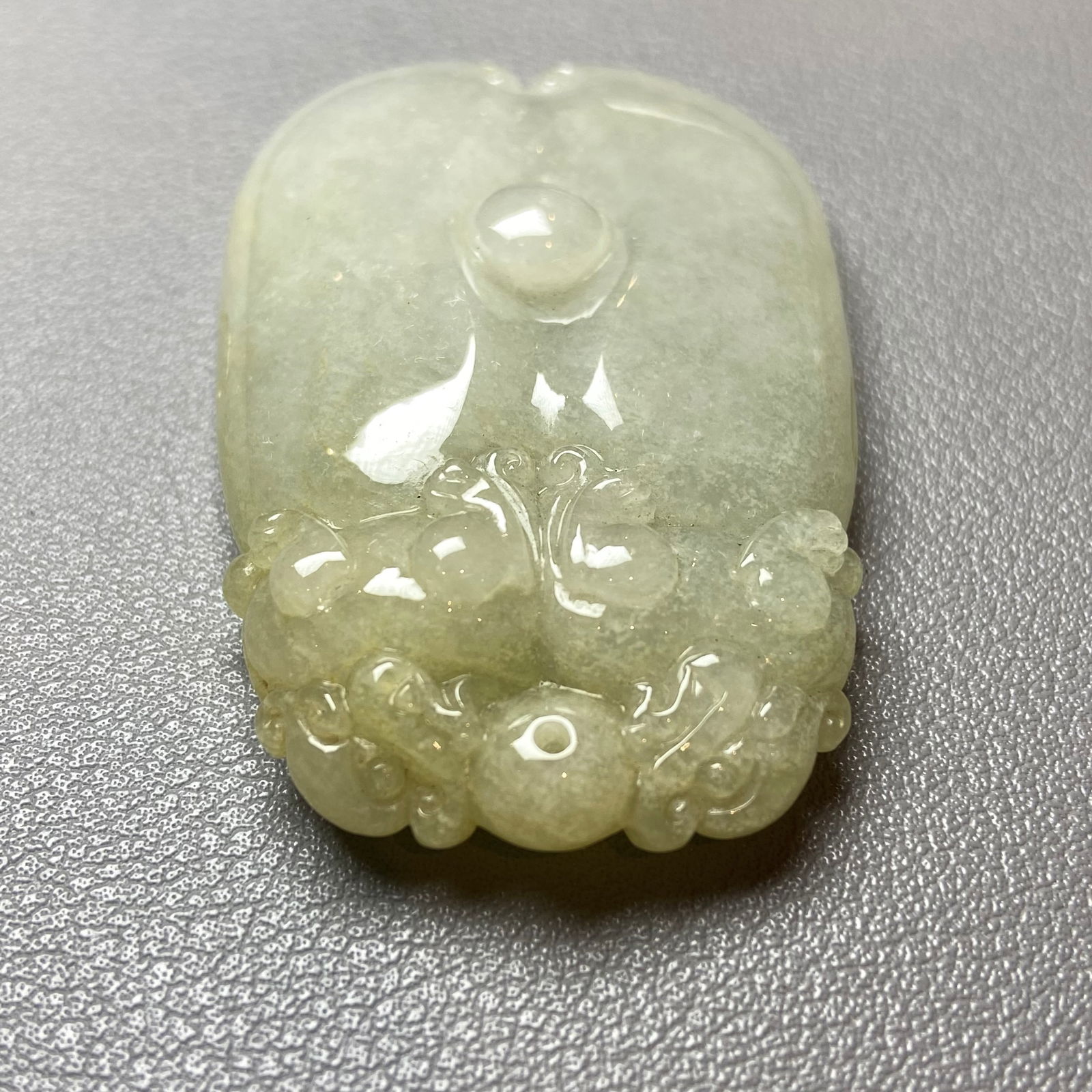 Antique Chinese Natual Yellow White Icy Jadeite Jade carved Double Foo Dogs Ruyi Statue - 5