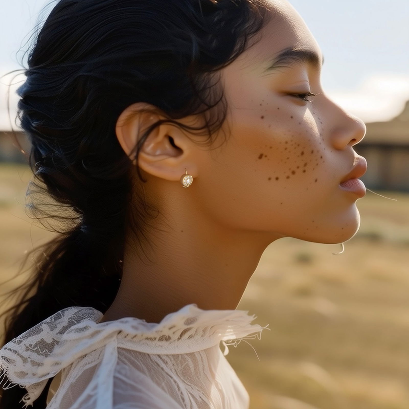 Muse 18K Gold Diamond Hook Earring - 2