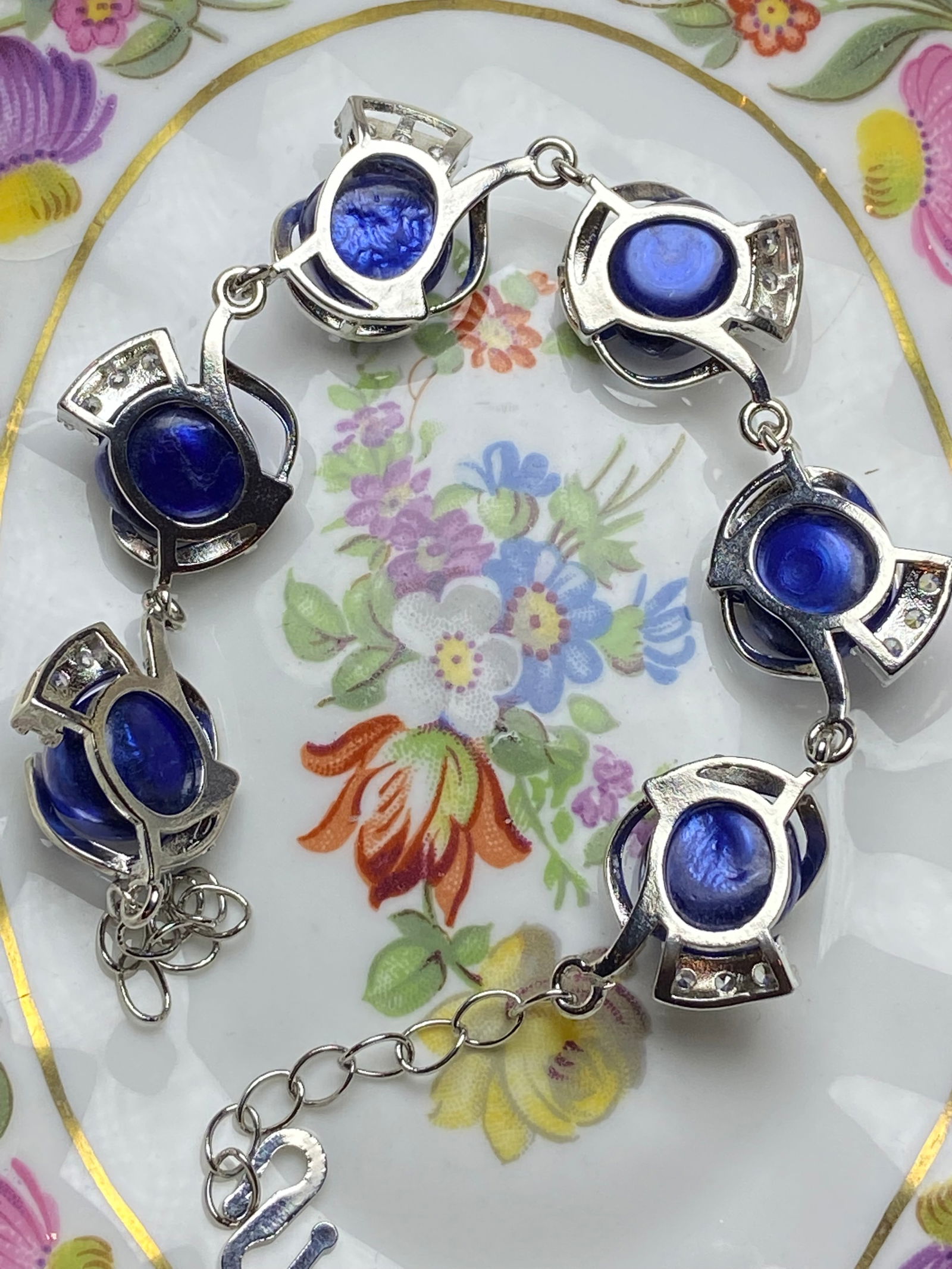 Blue Baroque Pearl silver Bracelet - 7