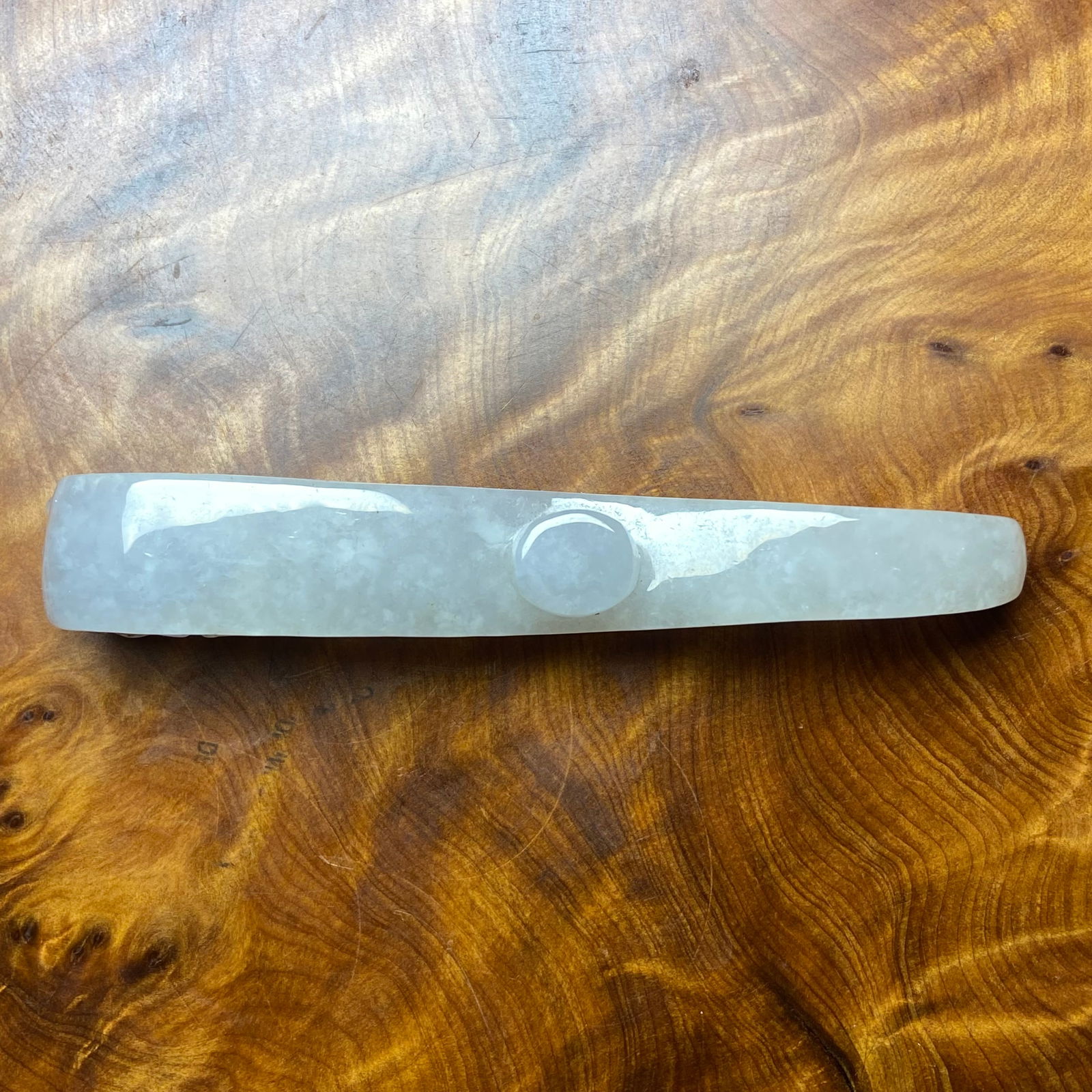 Antique Chinese White Jade Icy Jadeite Jade Dragon Belt Hook - 13