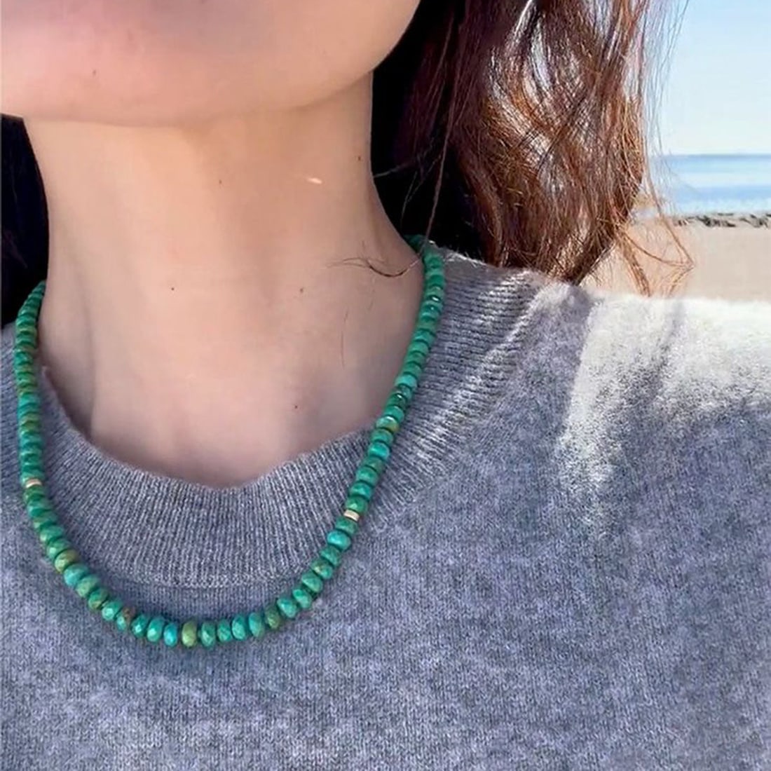 Green Turquoise Necklace - 7