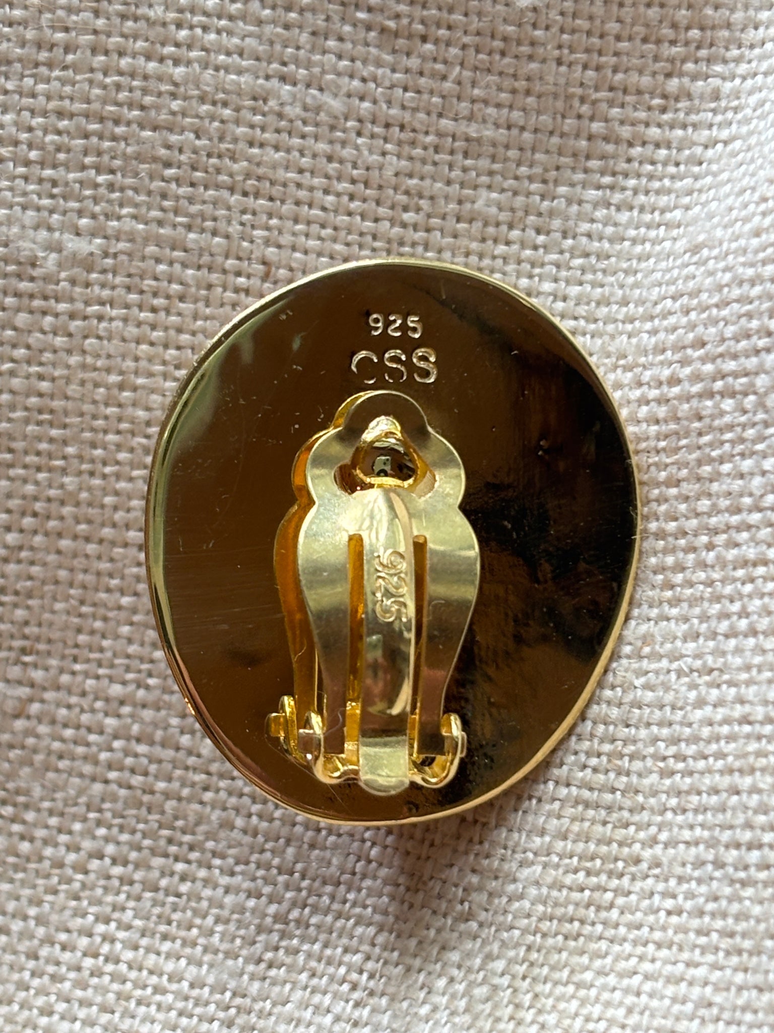 Limpet Shell Clip Earrings with Chrysoprase - 2