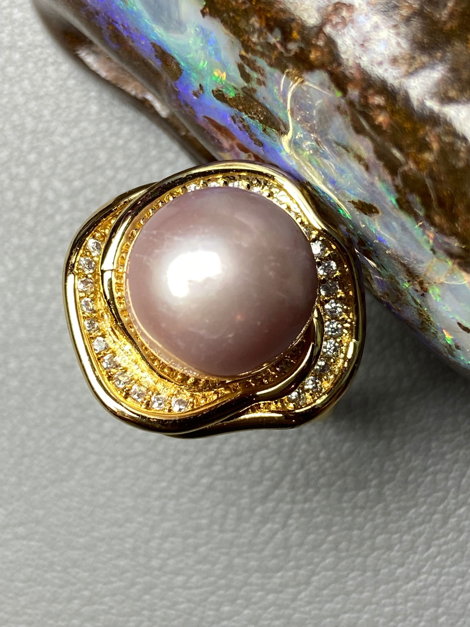 12mm Edison Purple Freshwater Cultured Pearl Ring (1 of 8)