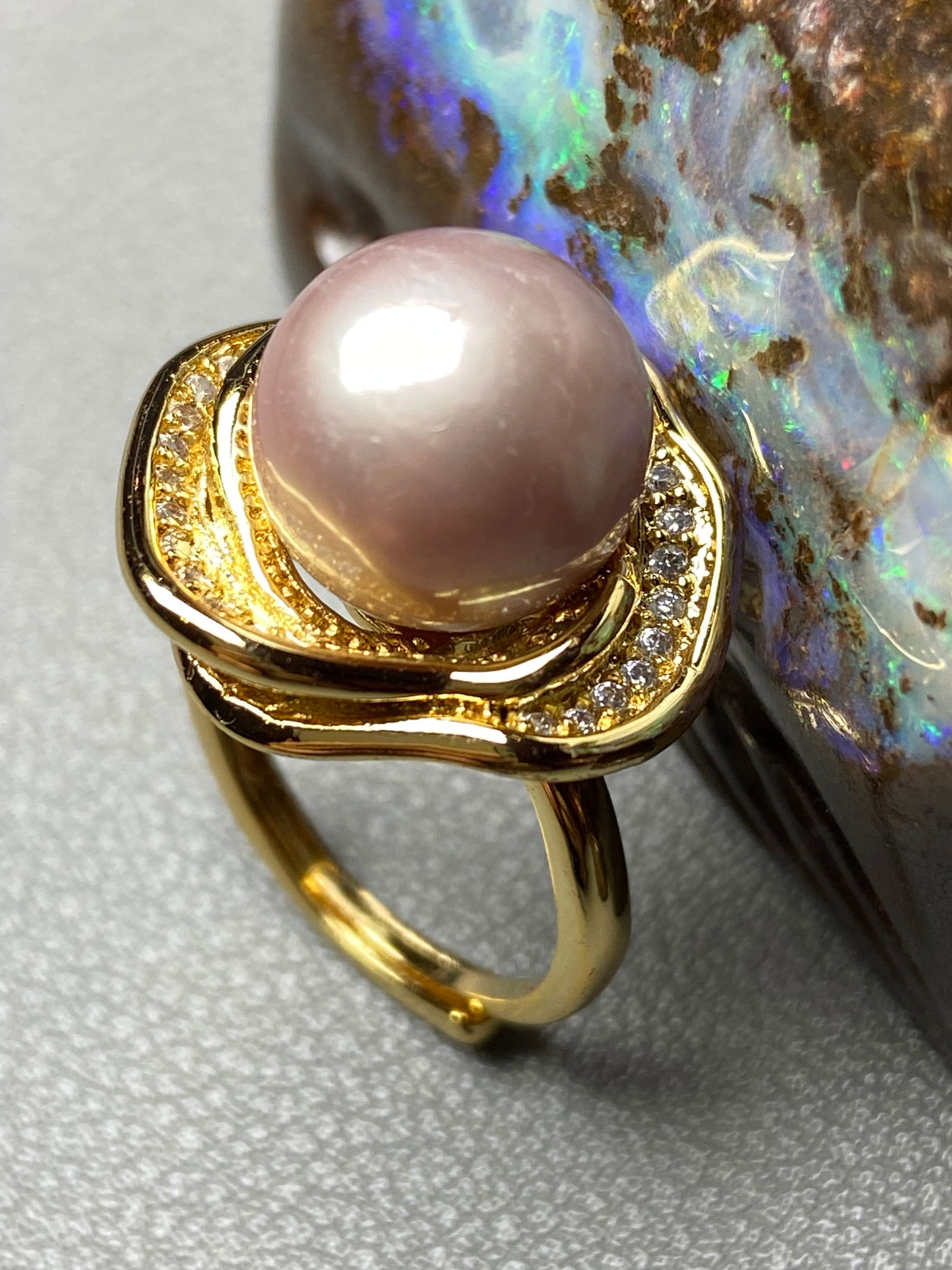 12mm Edison Purple Freshwater Cultured Pearl Ring - 2
