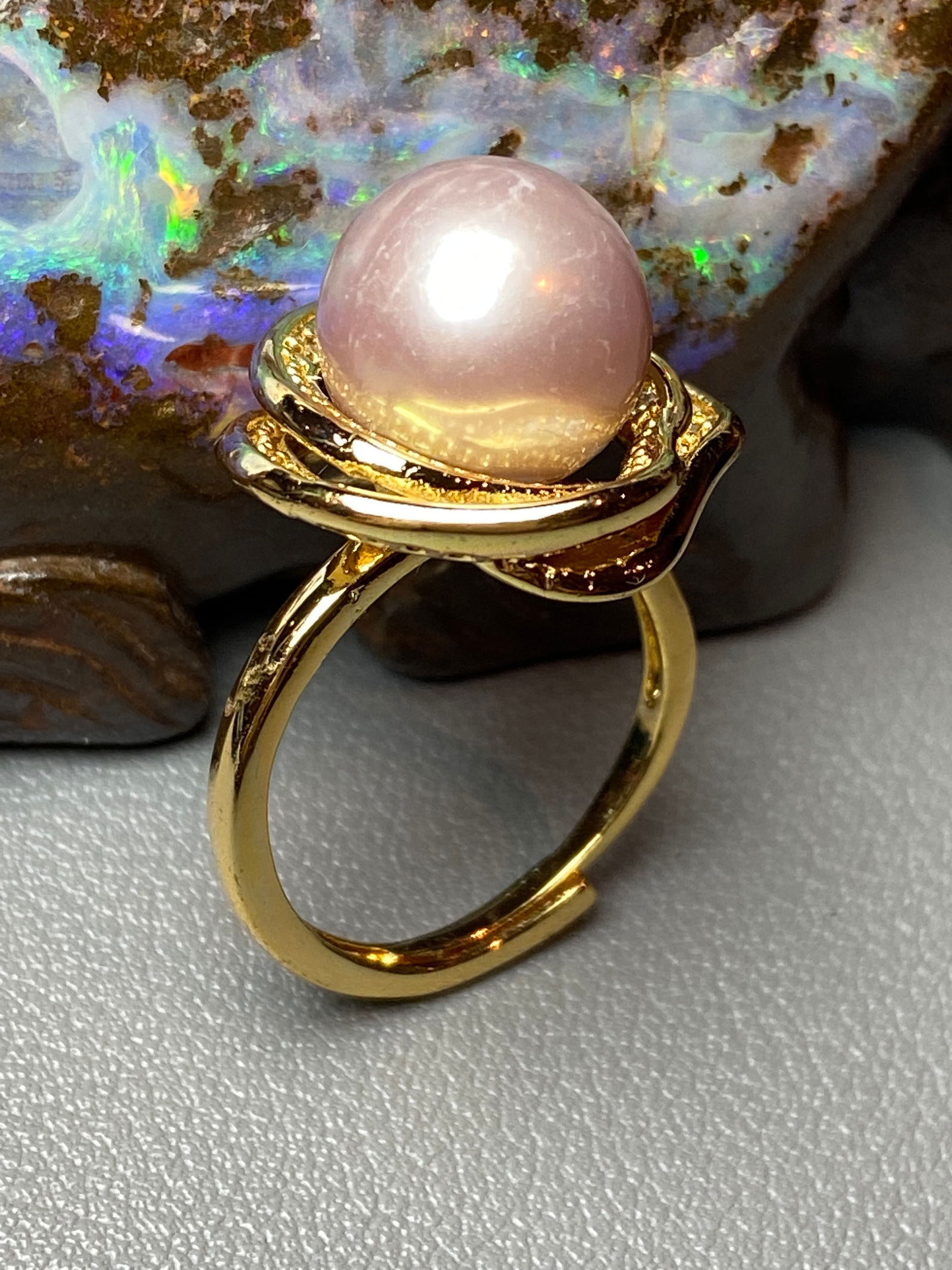 12mm Edison Purple Freshwater Cultured Pearl Ring - 4