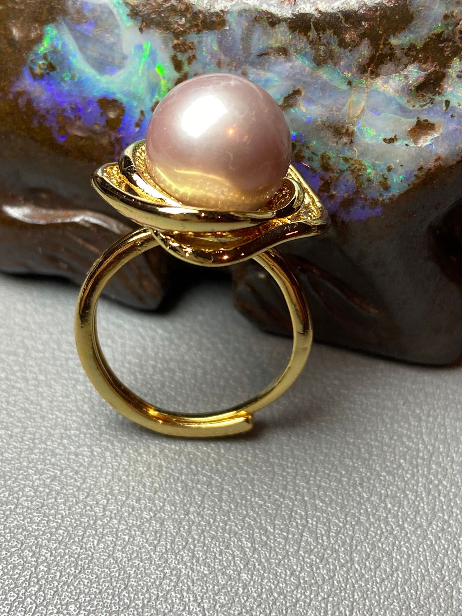 12mm Edison Purple Freshwater Cultured Pearl Ring - 5