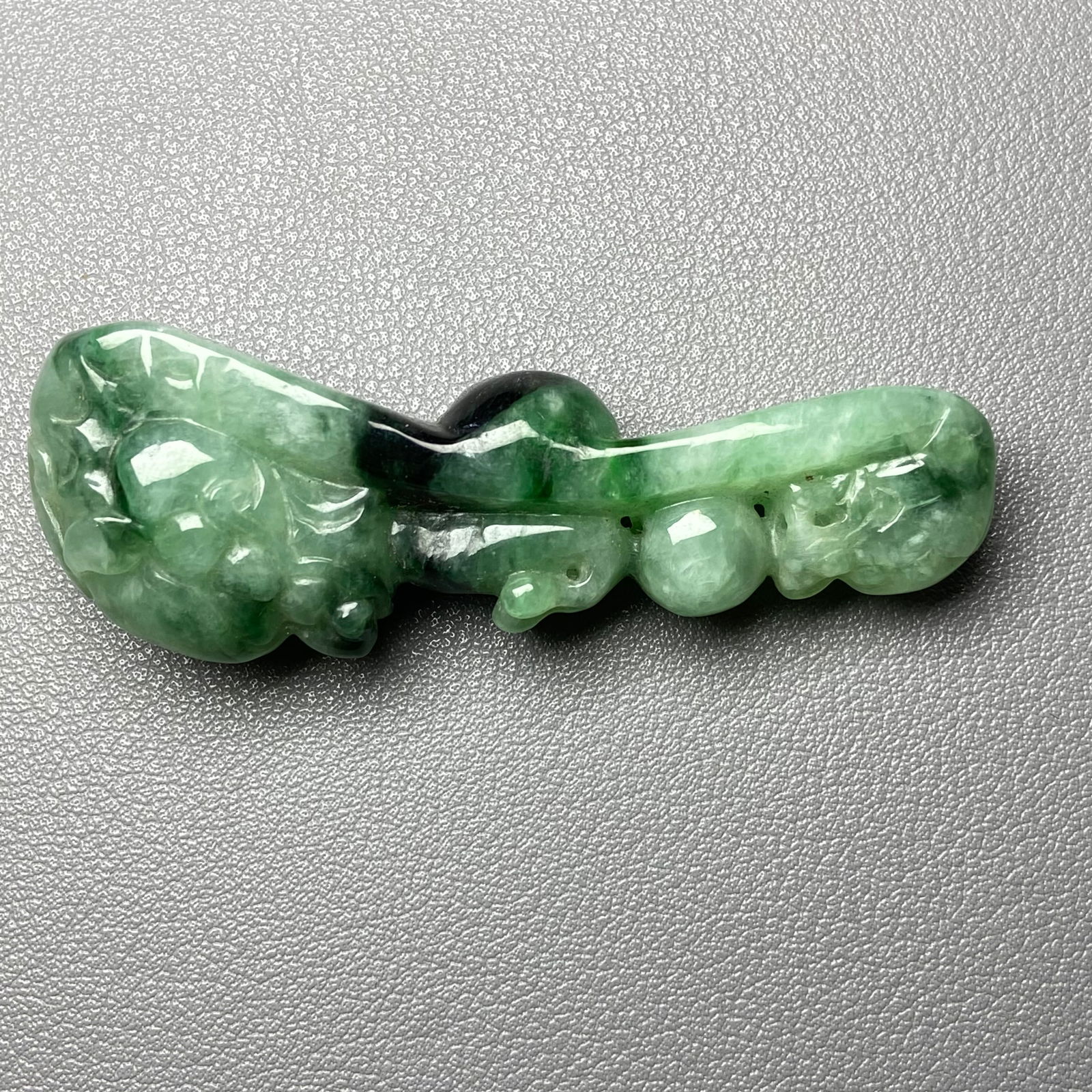 Antique Chinese Green Jadeite Jade Dragon Belt Hook - 4