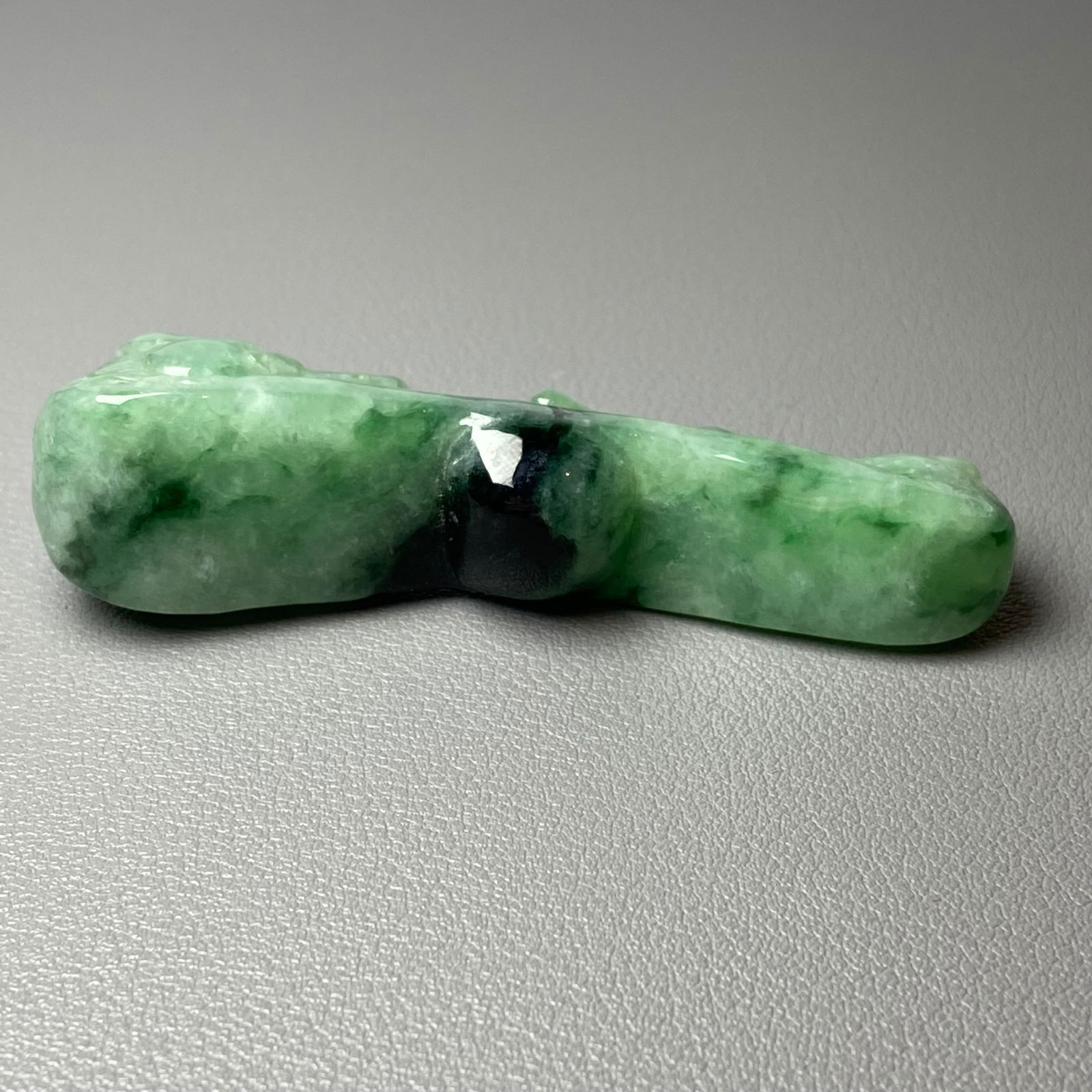 Antique Chinese Green Jadeite Jade Dragon Belt Hook - 5