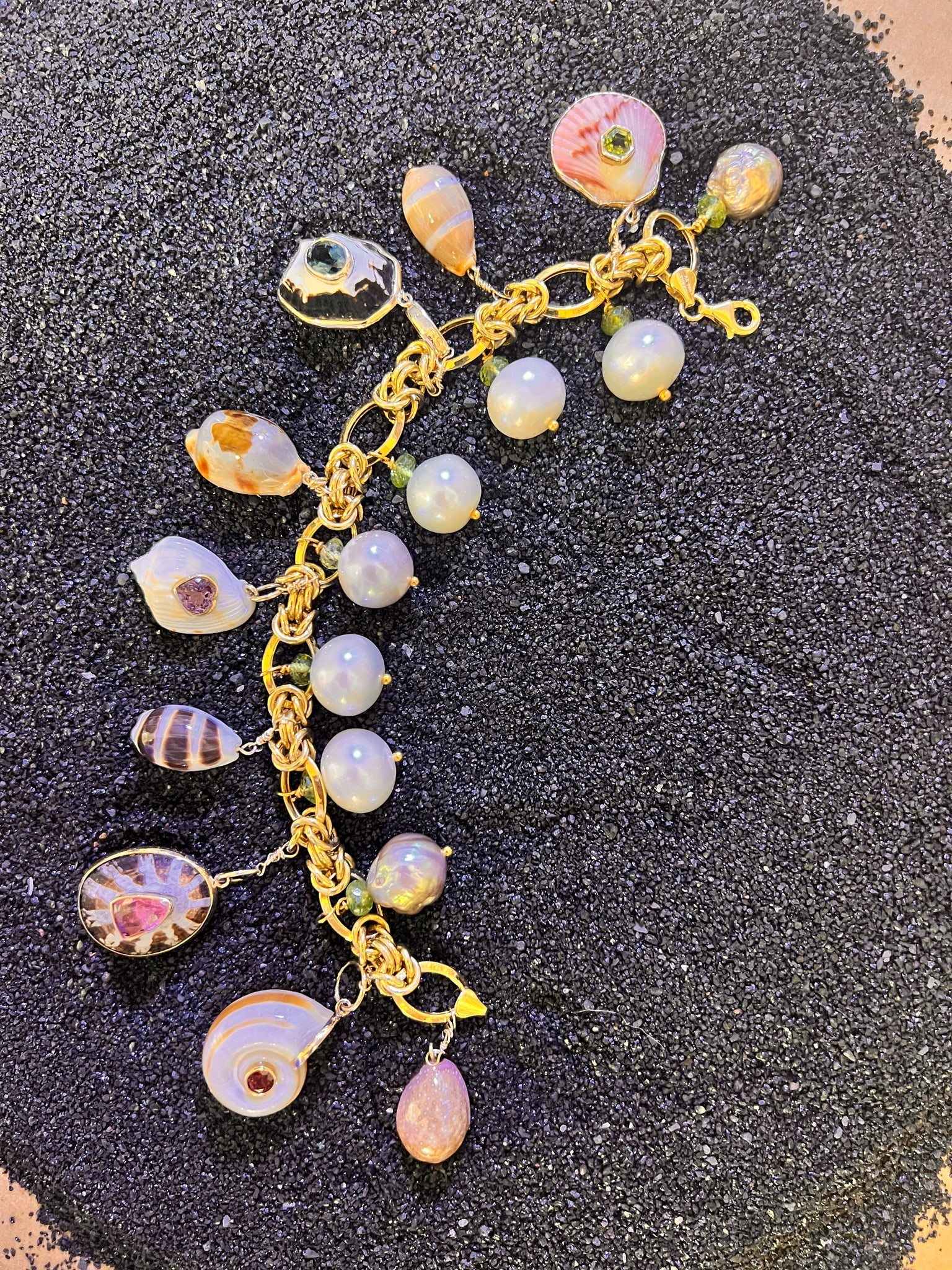 14-Karat Gold Lorelei Shell & Pearl Charm Bracelet - 2