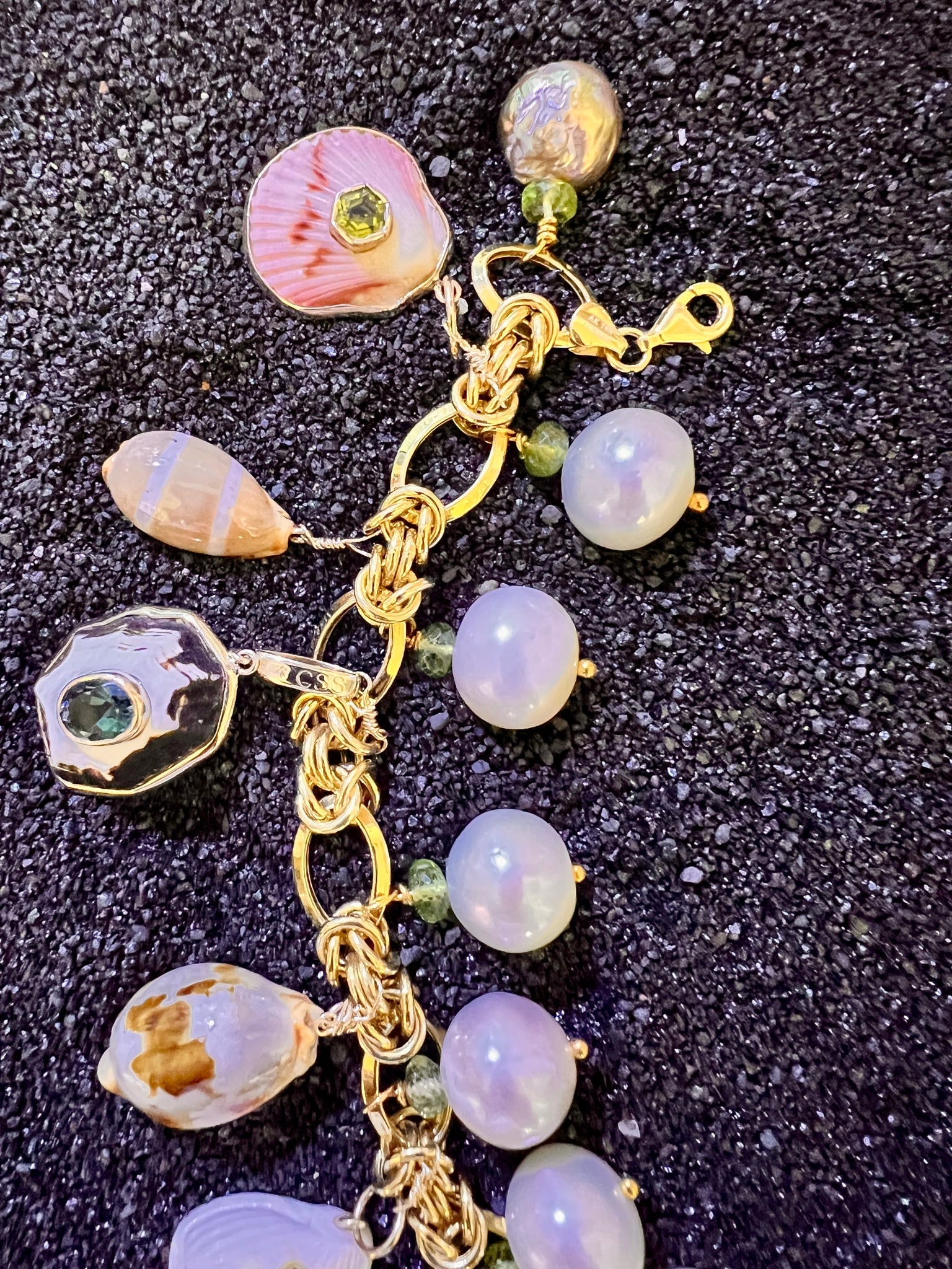 14-Karat Gold Lorelei Shell & Pearl Charm Bracelet - 4