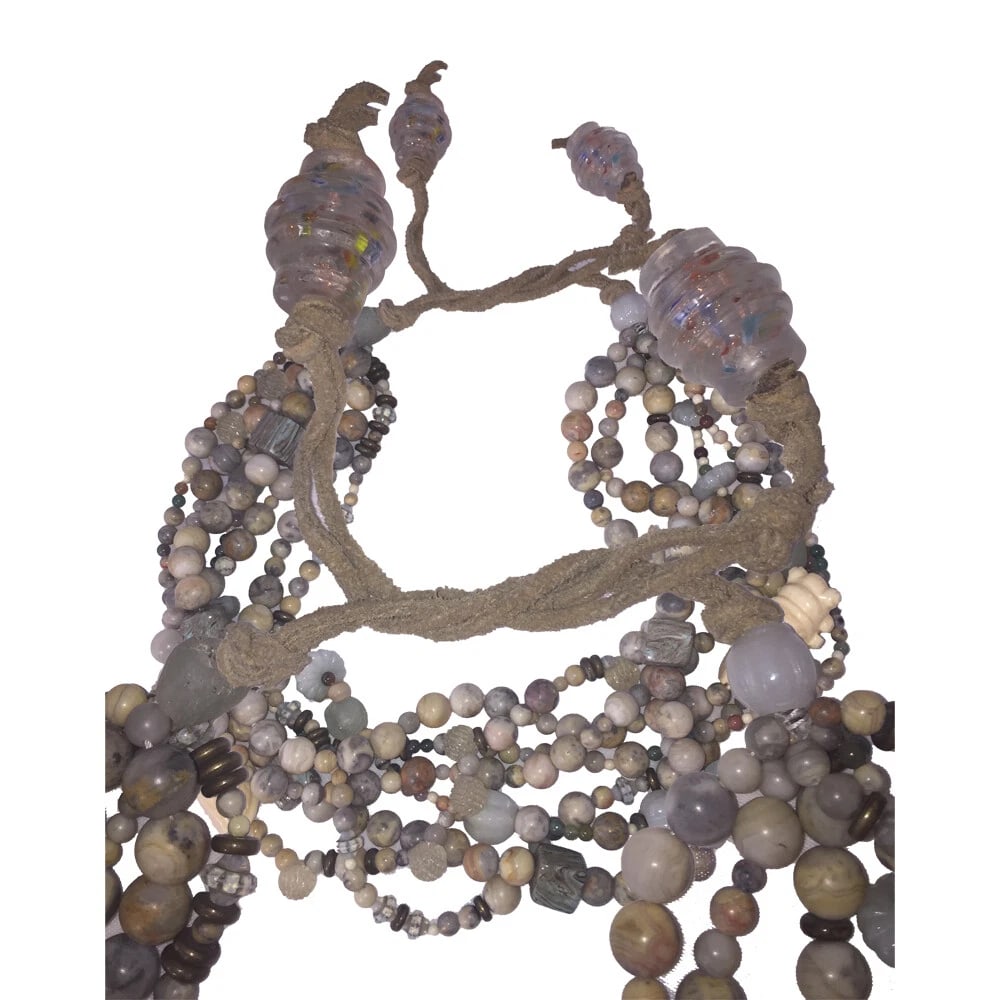 Art Deco Bohemian Red Garnet Round Bead Necklace - 4