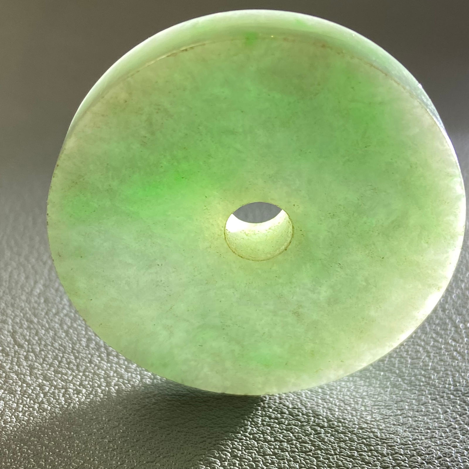 Grade A Apple Green Jadeite Jade carved Ping An Kou - 5