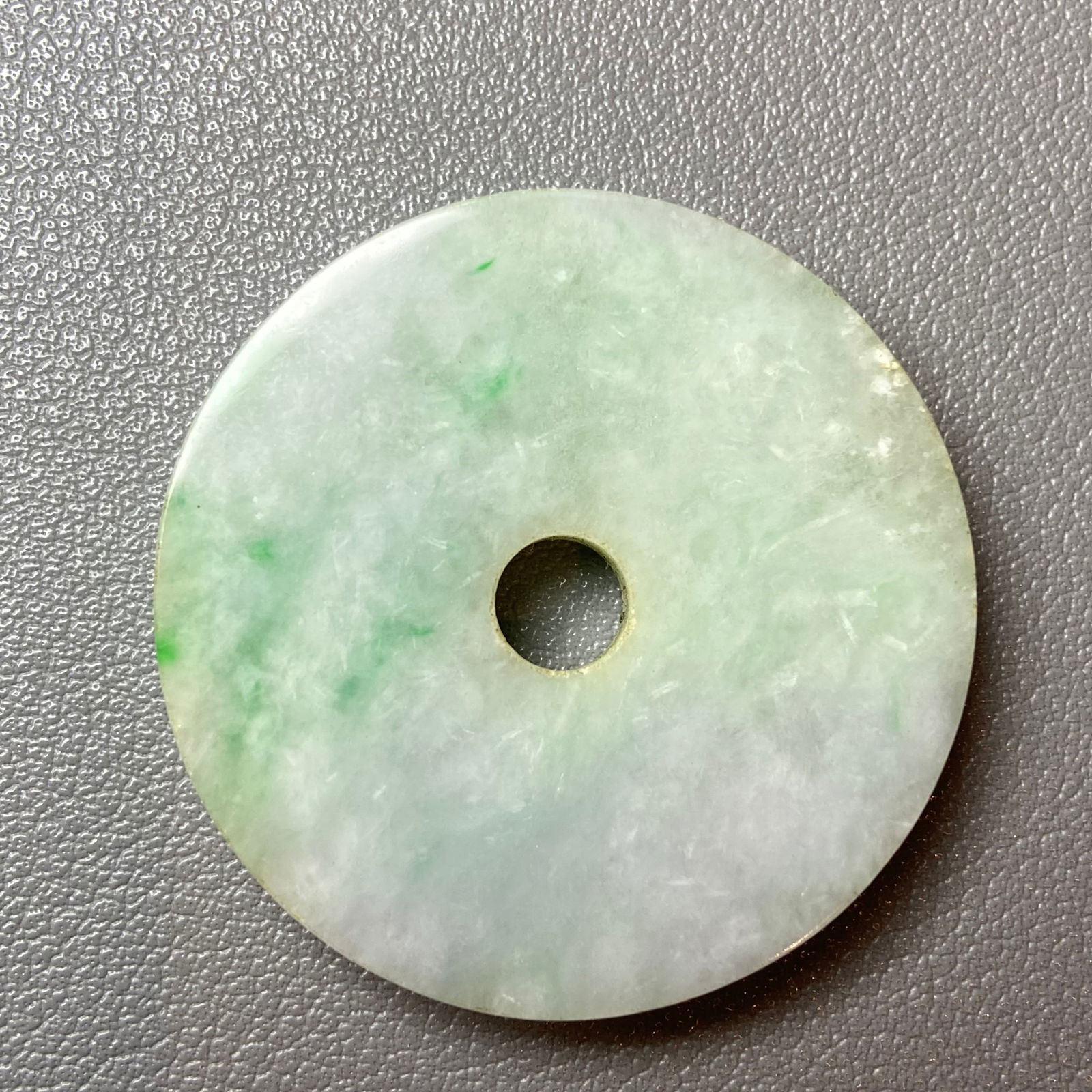 Grade A Apple Green Jadeite Jade carved Ping An Kou - 2