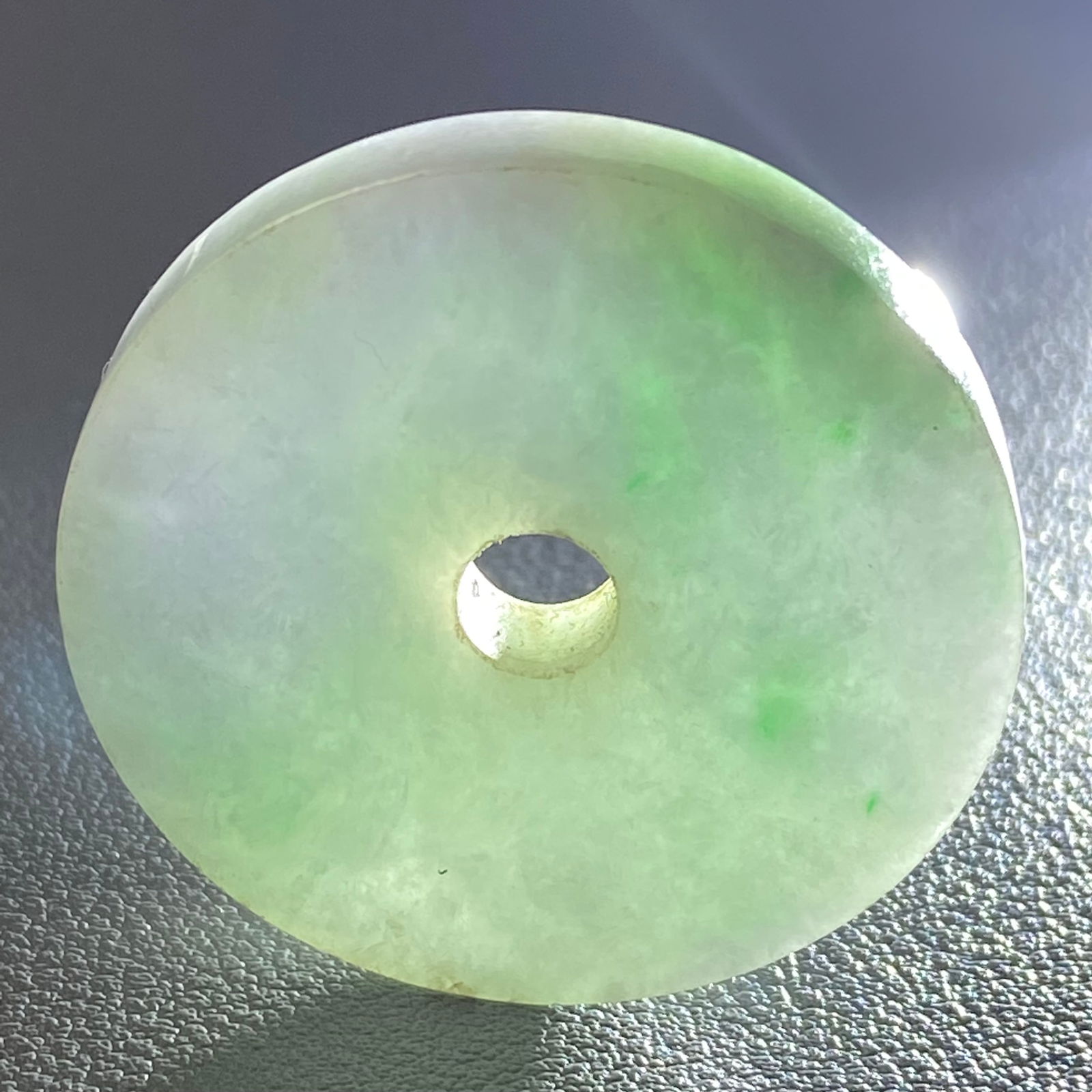 Grade A Apple Green Jadeite Jade carved Ping An Kou - 4