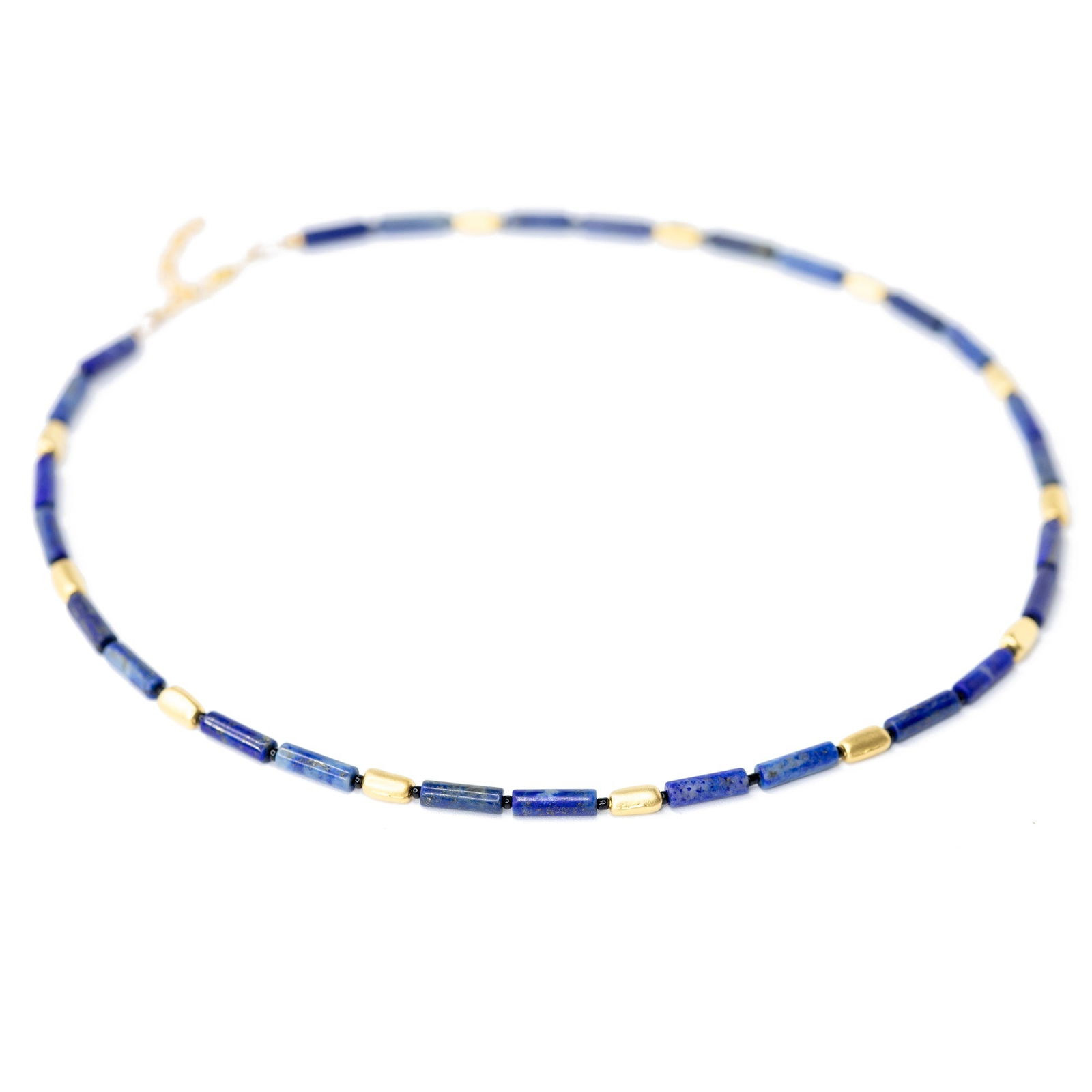 Lapis Lazuli Tube Matinee Necklace - 3