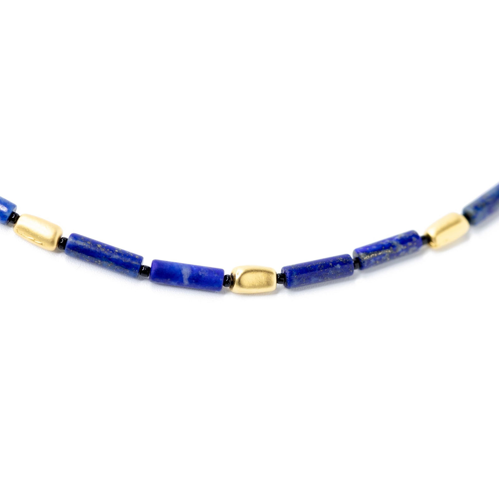 Lapis Lazuli Tube Matinee Necklace - 4