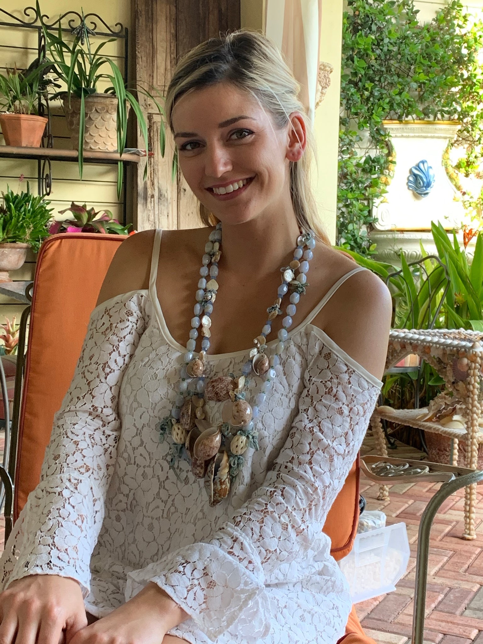 Long Miniature Melon Shell Necklace - 2